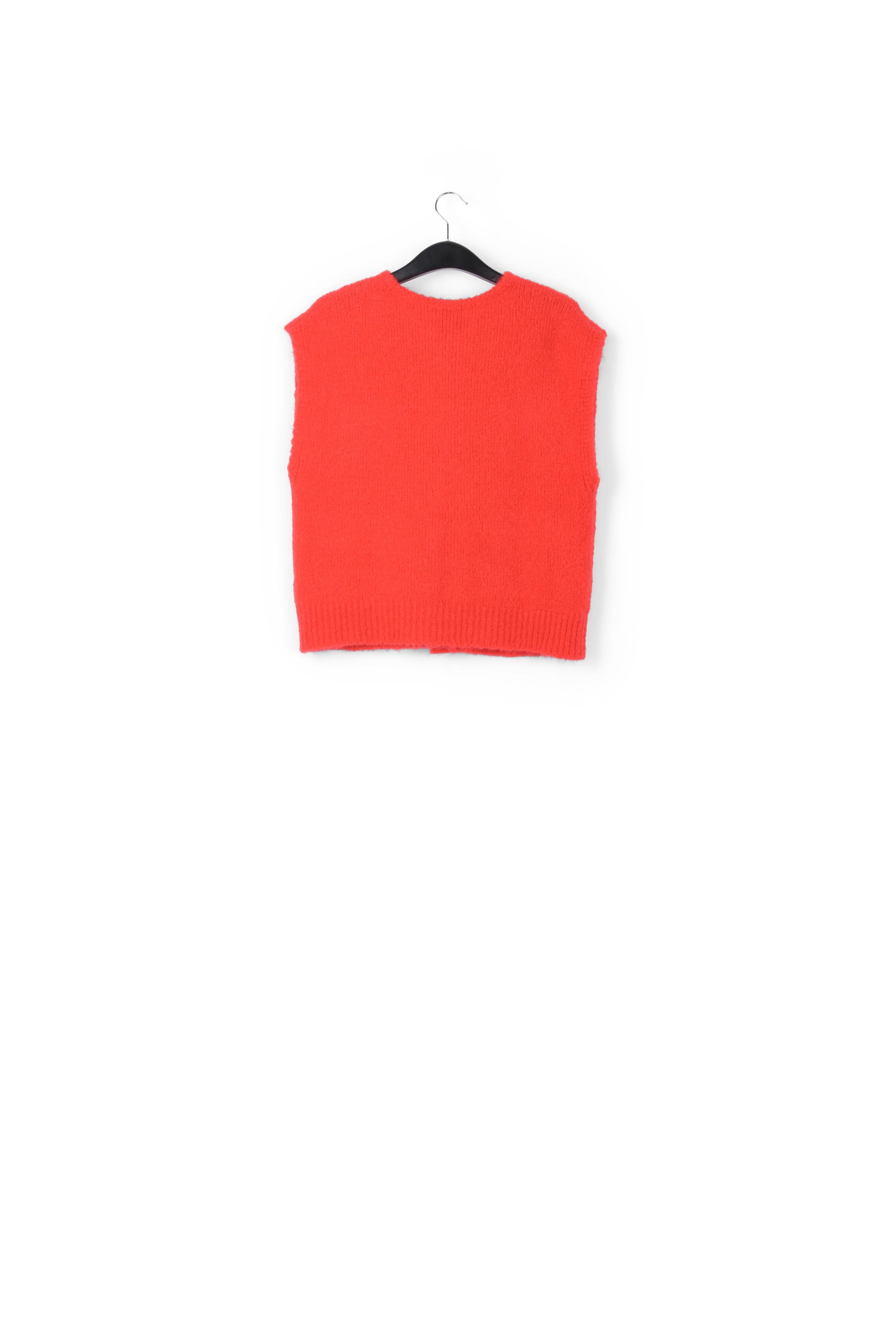 Red sleeveless mohair-blend cardigan RE—SSENTIEL | Essentiel second hand