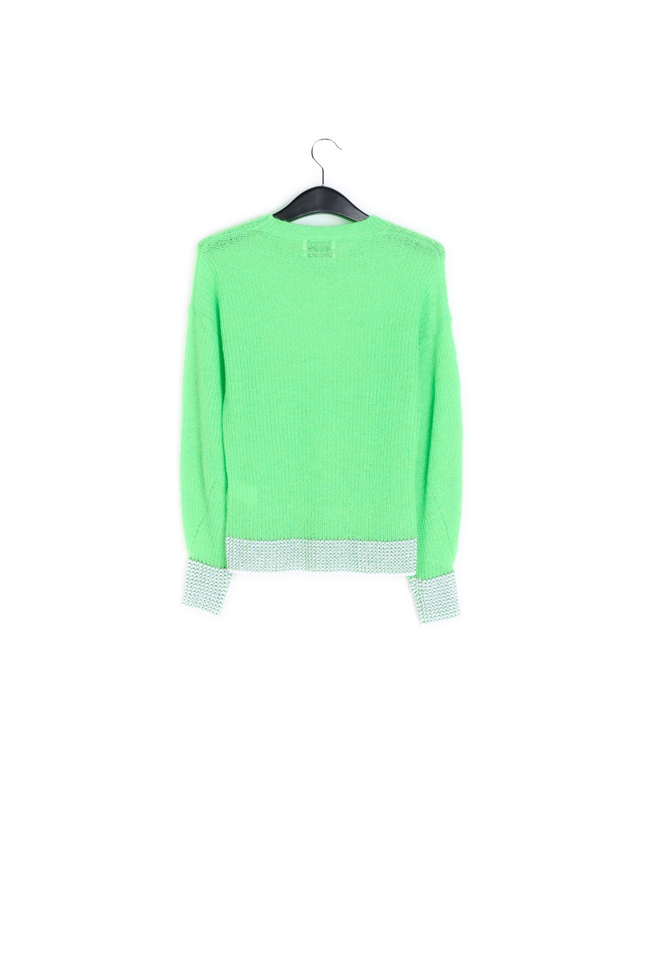 Bright green summer sweater with contrasting trims RE—SSENTIEL | Essentiel second hand