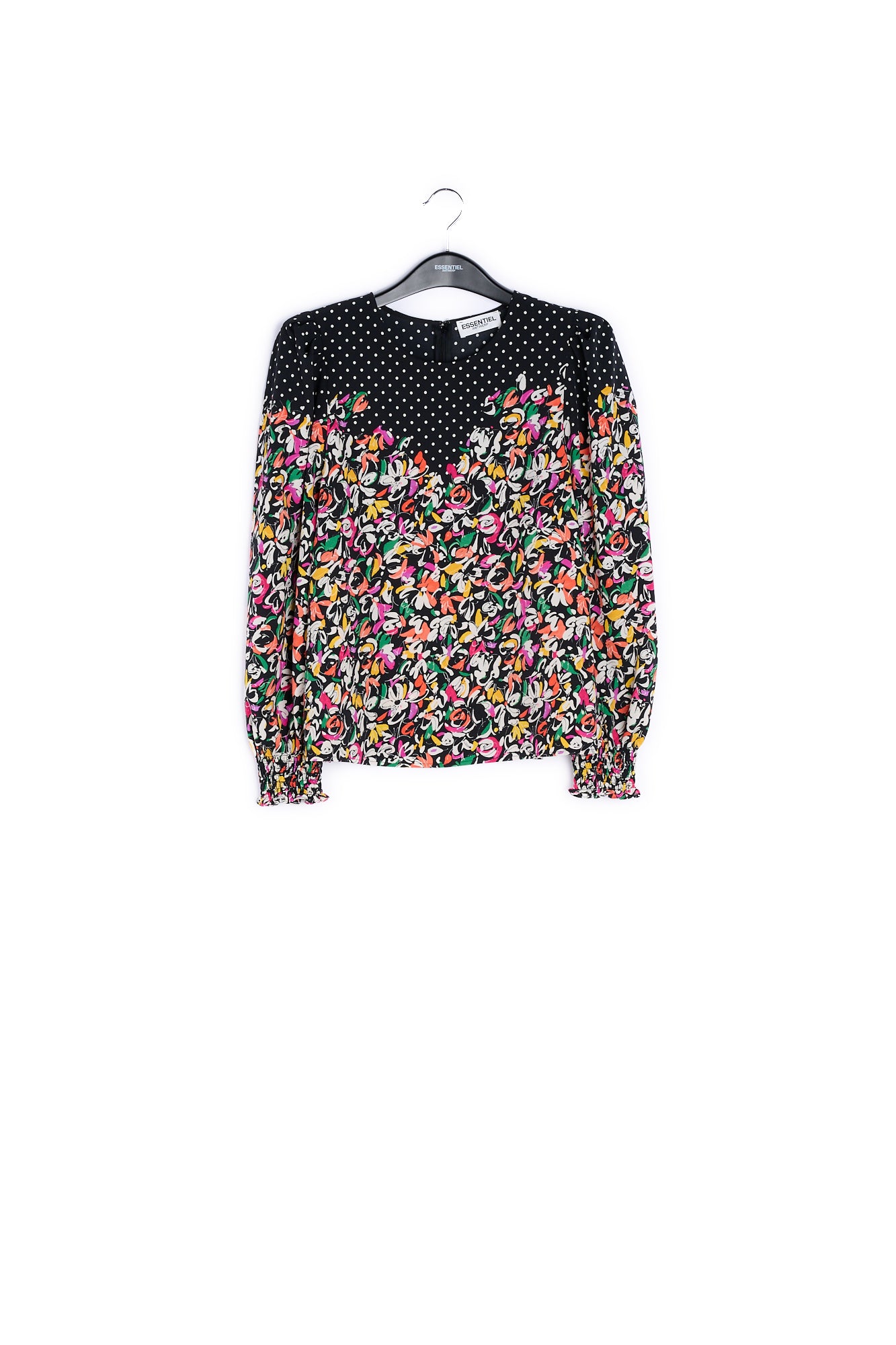 Colorful floral and polka-dot mixed-print top RE—SSENTIEL | Essentiel second hand
