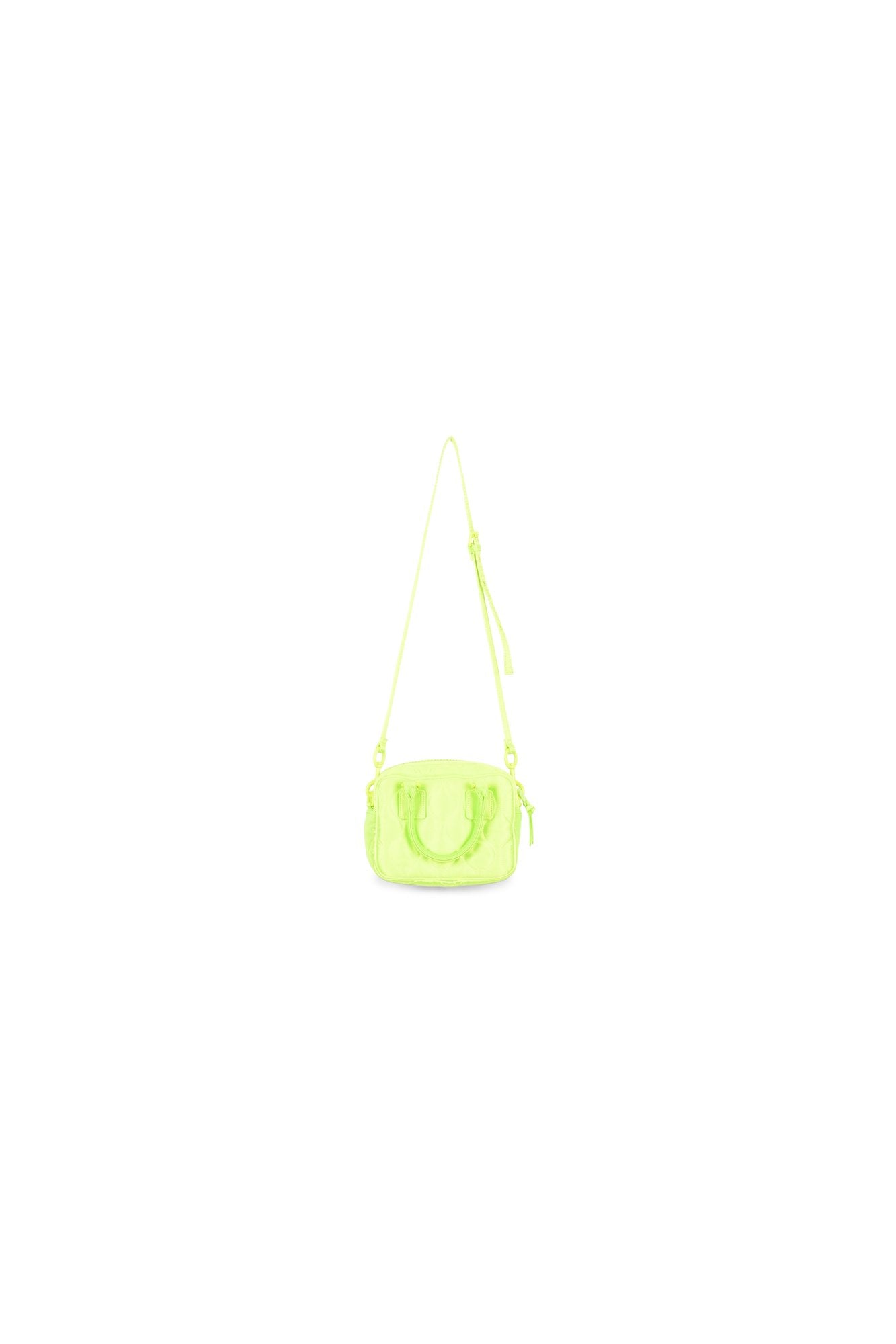 Neon yellow quilted satin mini bag RE—SSENTIEL | Essentiel second hand