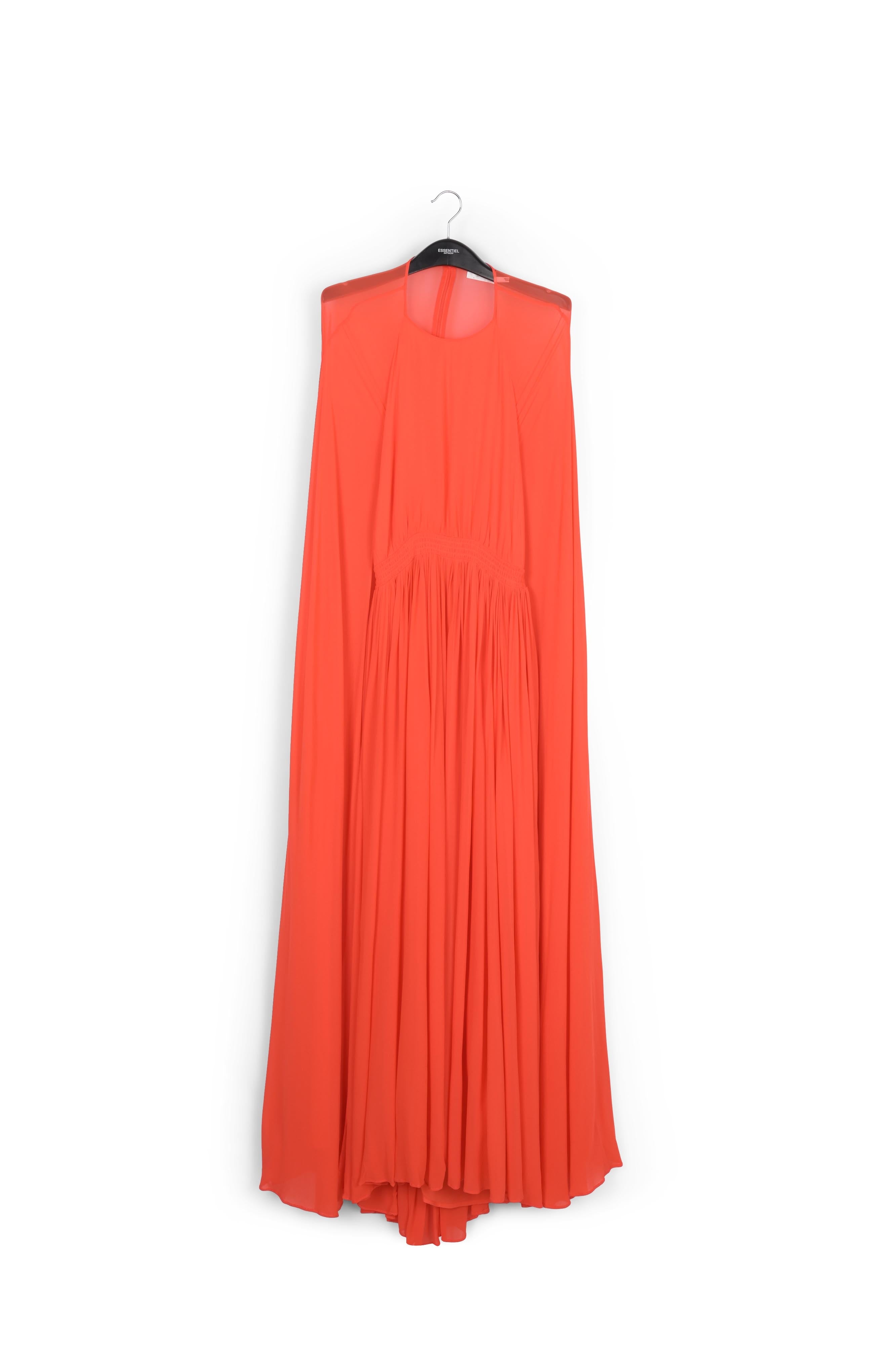 Red maxi-dress with cape-like sleeves RE—SSENTIEL | Essentiel second hand