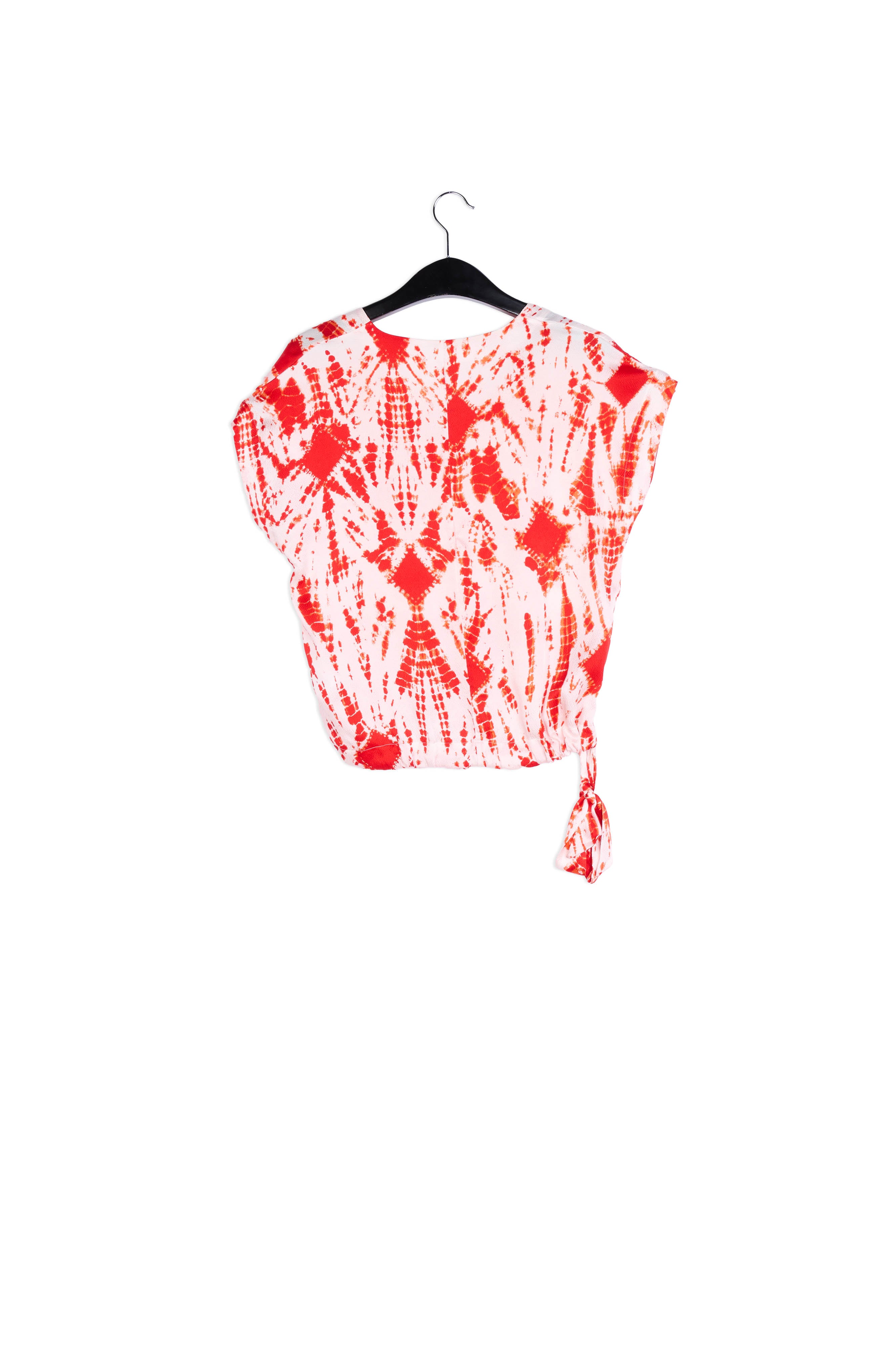 Off-white and green tie-dyed silk top RE—SSENTIEL | Essentiel second hand