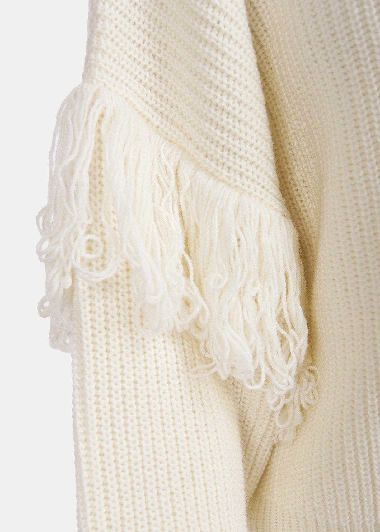 Pull en tricot écru à  franges RE—SSENTIEL | Essentiel second hand