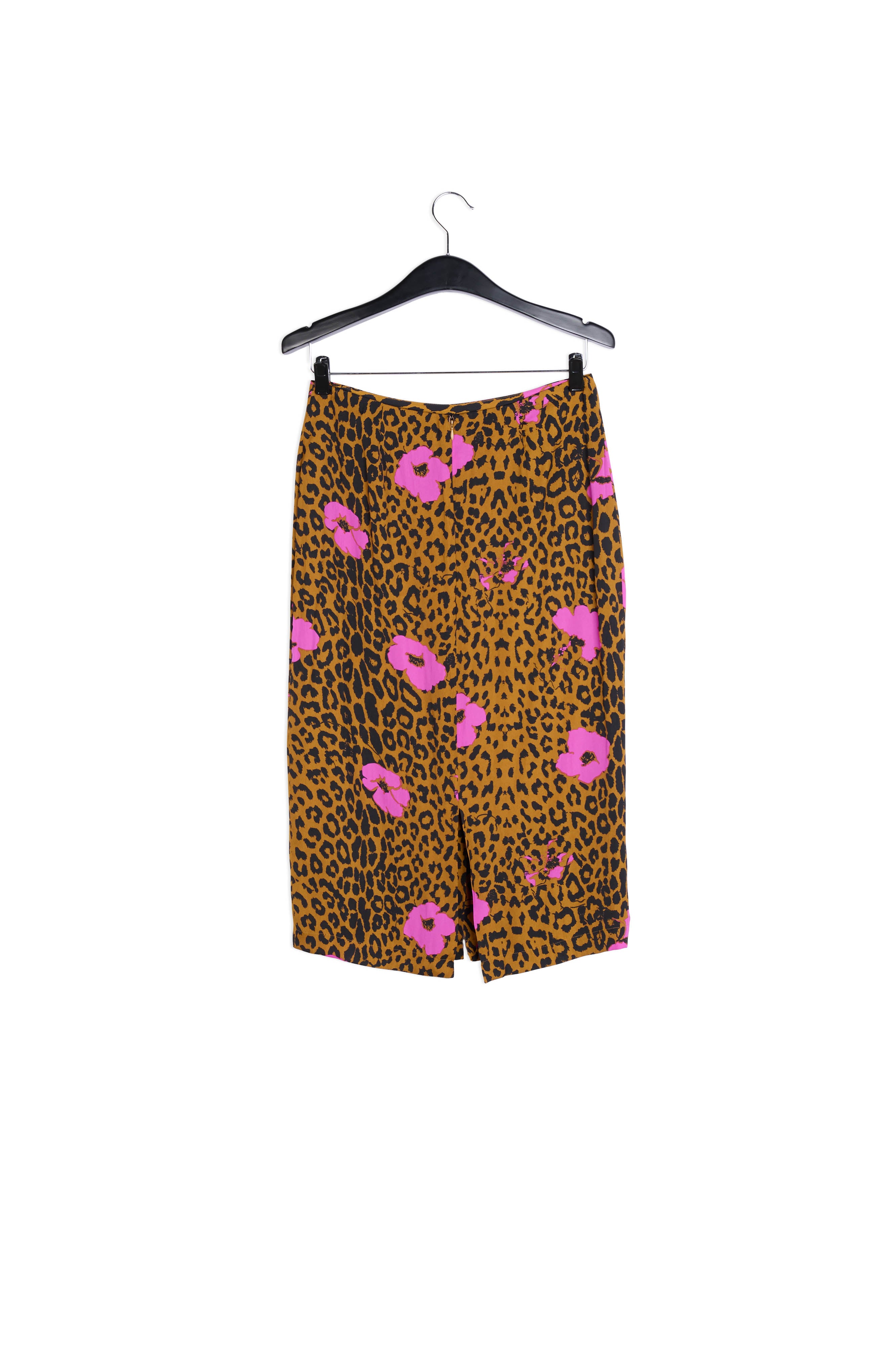 Leopard print and pink floral midi pencil skirt RE—SSENTIEL | Essentiel second hand