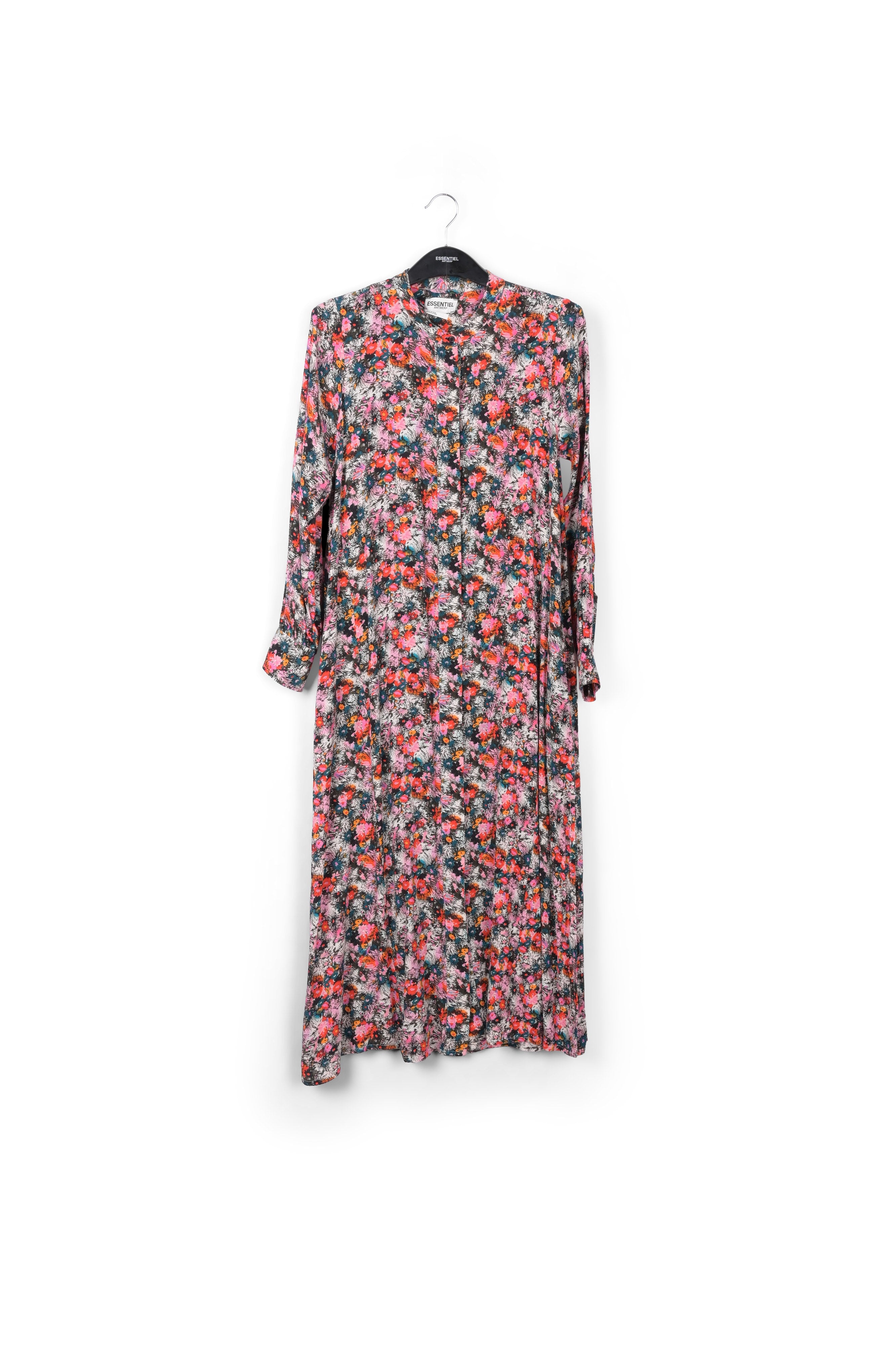 Pink floral print a-line shirt dress RE—SSENTIEL | Essentiel second hand