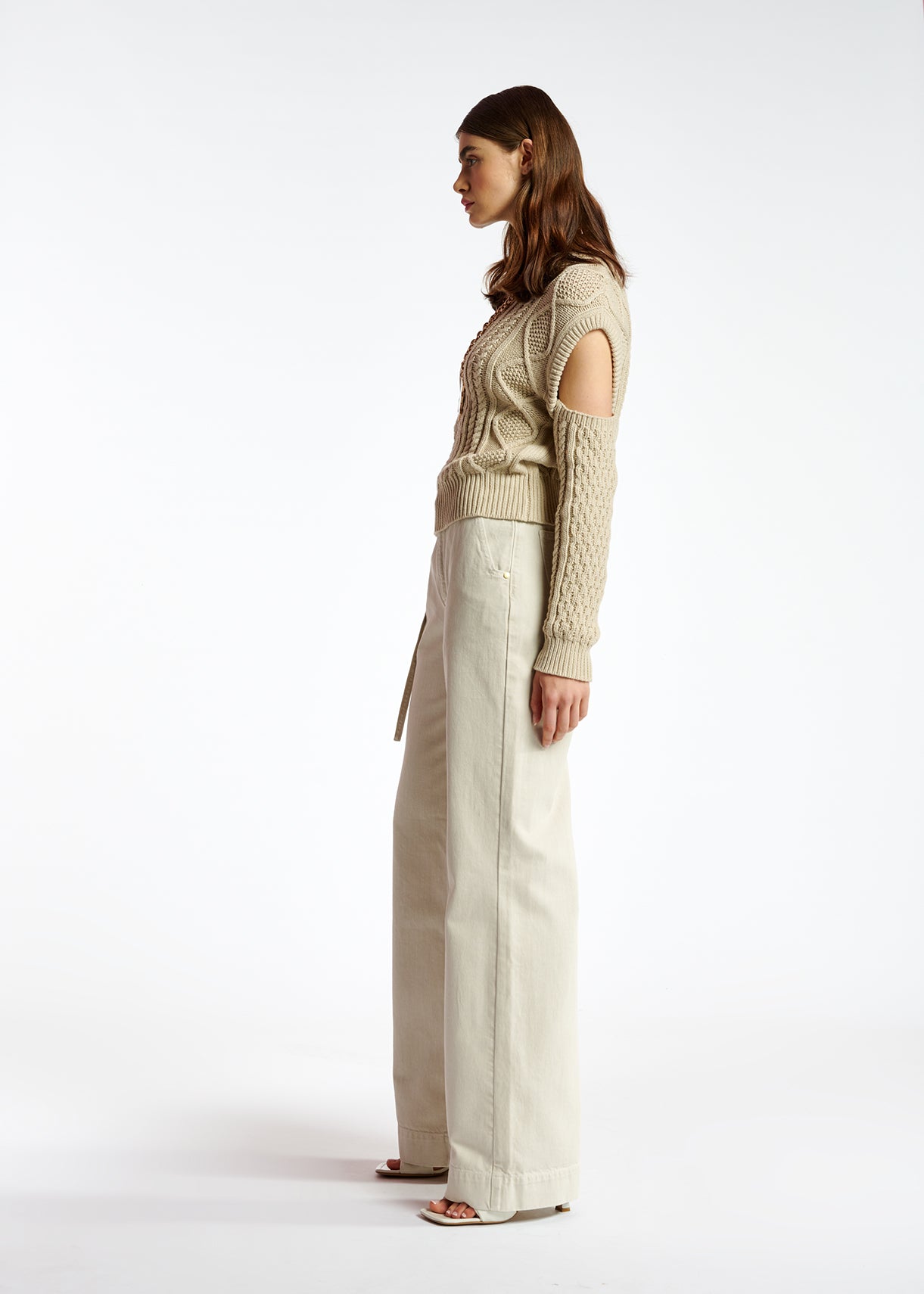Off-white denim wide-leg jeans RE—SSENTIEL | Essentiel second hand