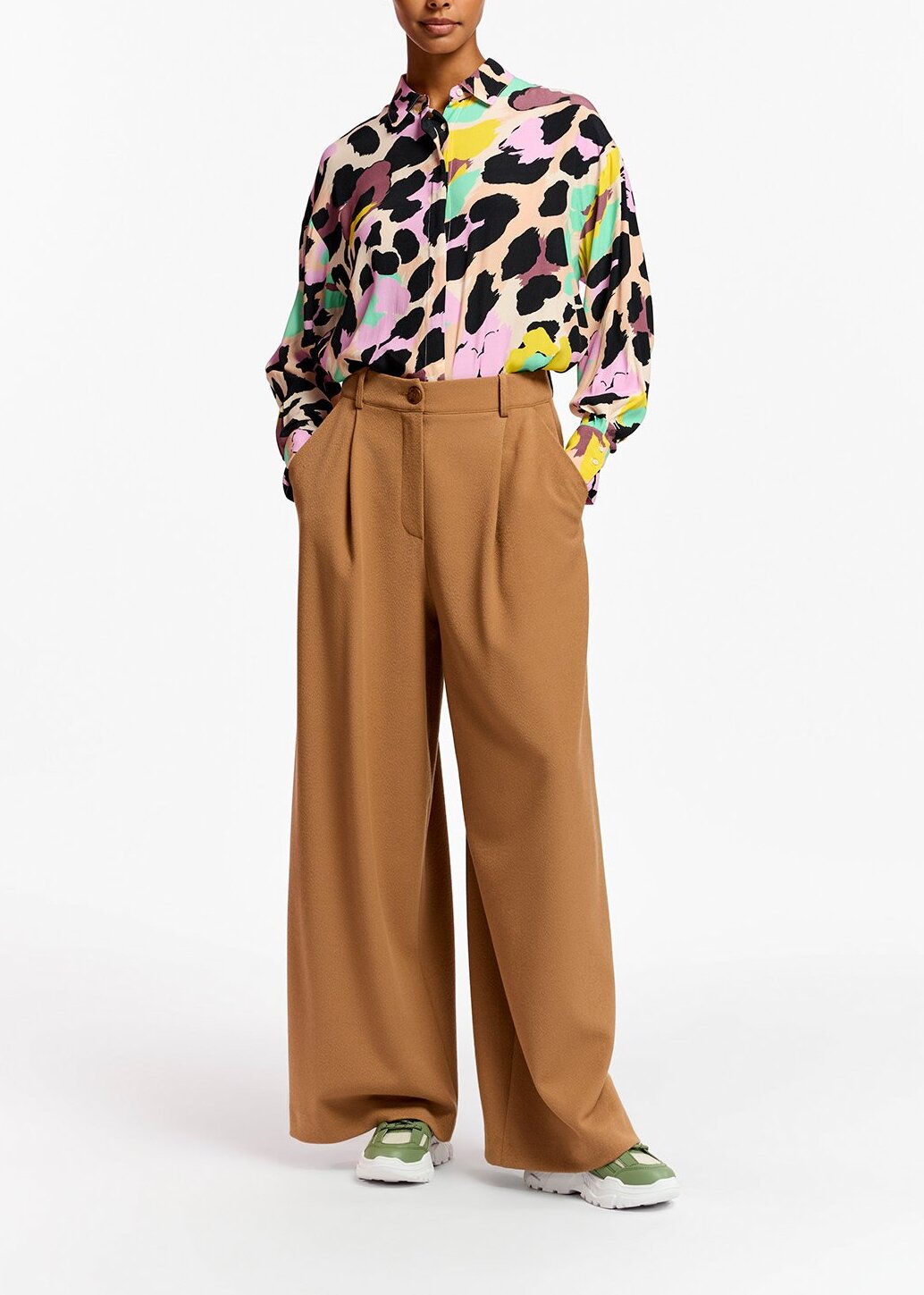 Camel wide-leg pants RE—SSENTIEL | Essentiel second hand