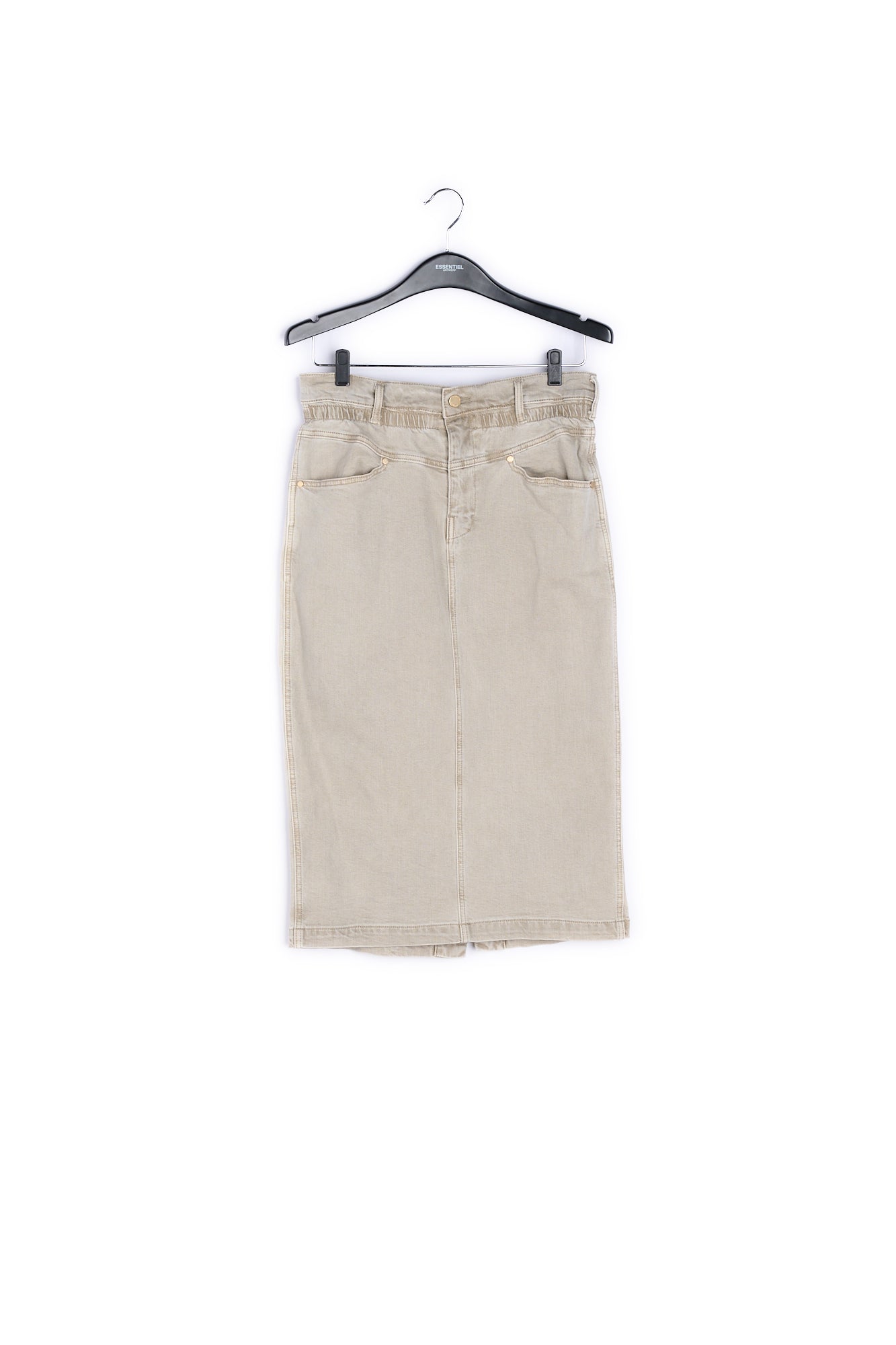 Beige denim pencil skirt RE—SSENTIEL | Essentiel second hand