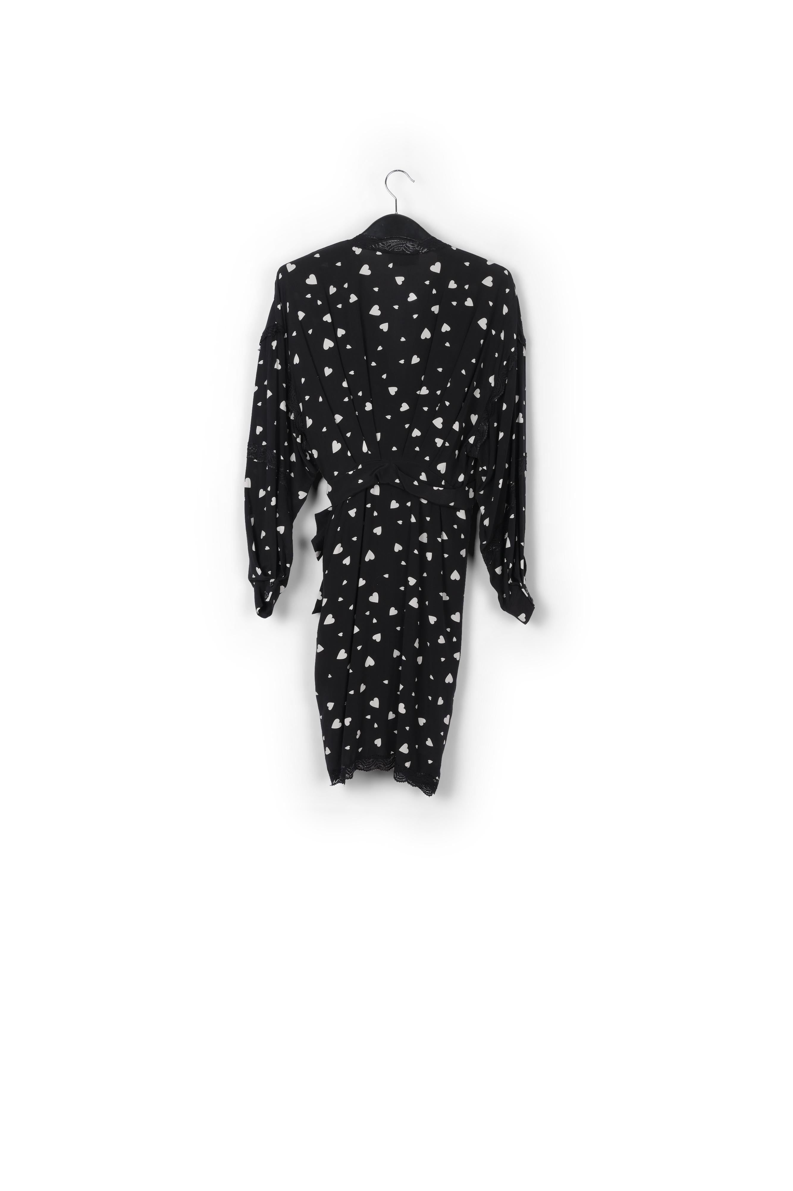 Mini robe cache-cœur noire à cœurs RE—SSENTIEL | Essentiel second hand