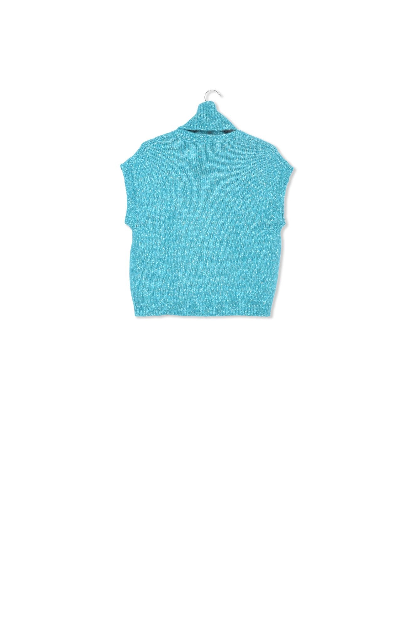 Pull sans manches bleu mêlé avec col amovible RE—SSENTIEL | Essentiel second hand