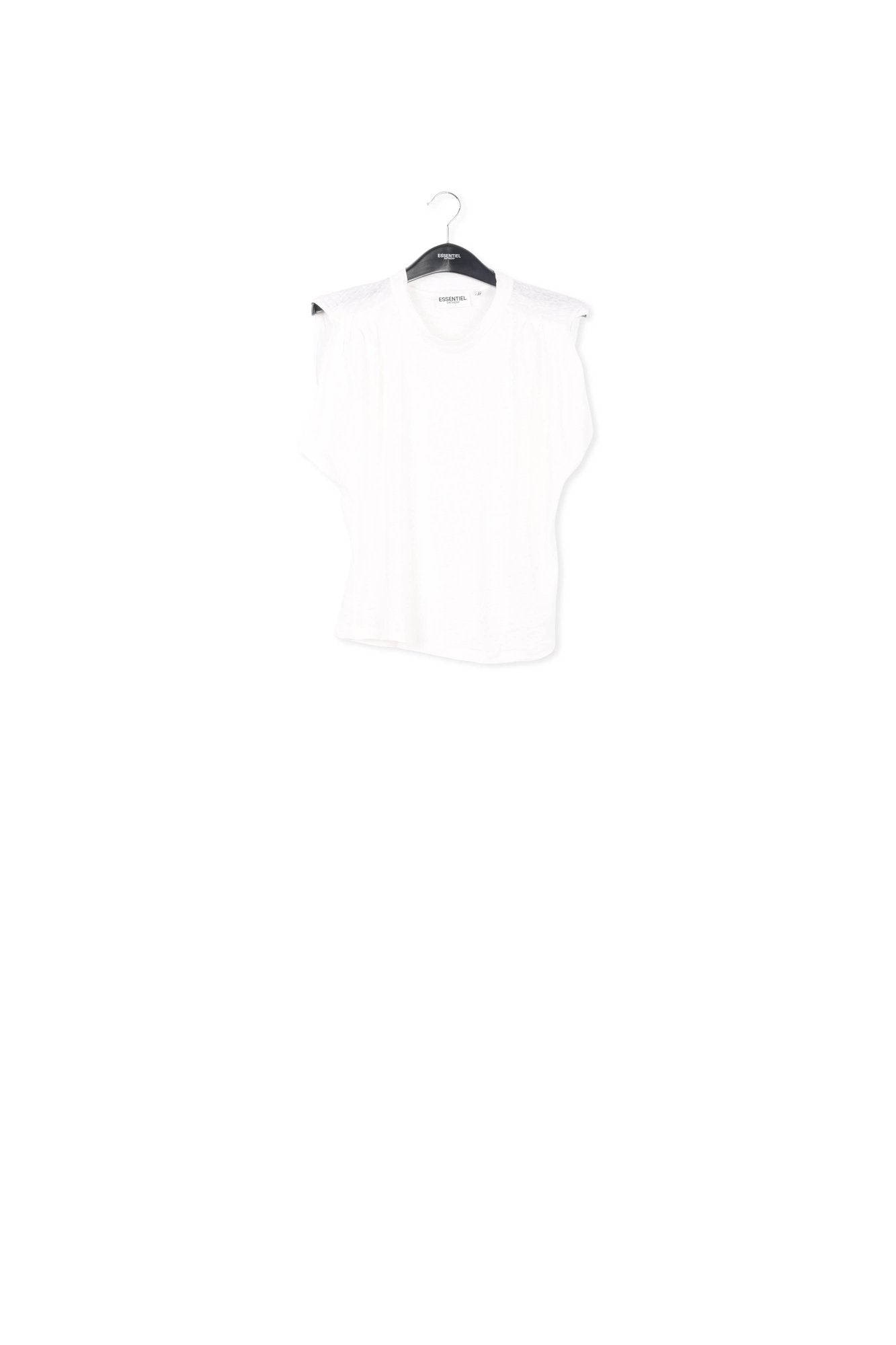 Off-white linen sleeveless T-shirt RE—SSENTIEL | Essentiel second hand
