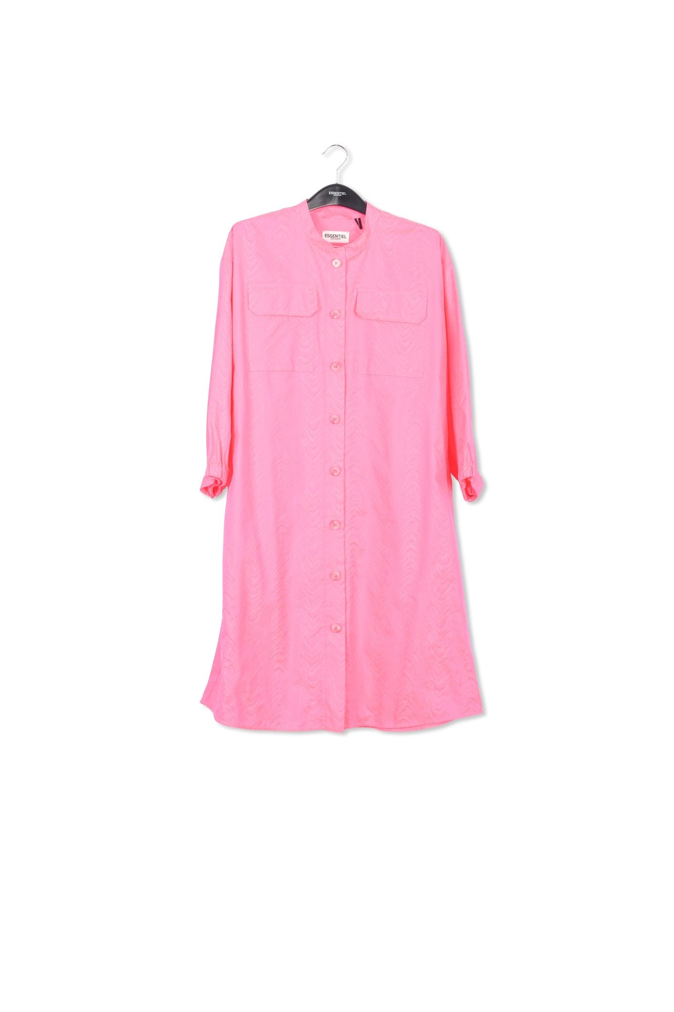 Neon pink jacquard shirt dress RE—SSENTIEL | Essentiel second hand
