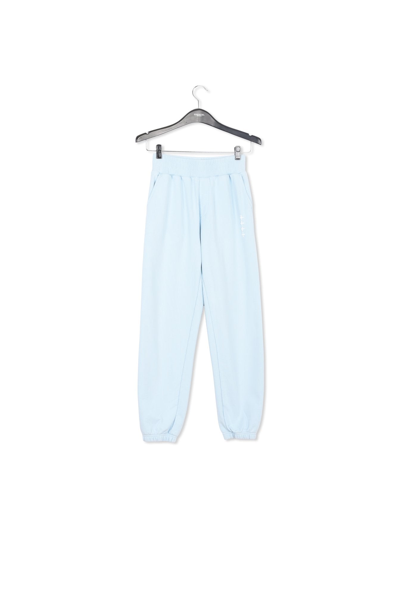 Light blue organic cotton-jersey sweatpants RE—SSENTIEL | Essentiel second hand