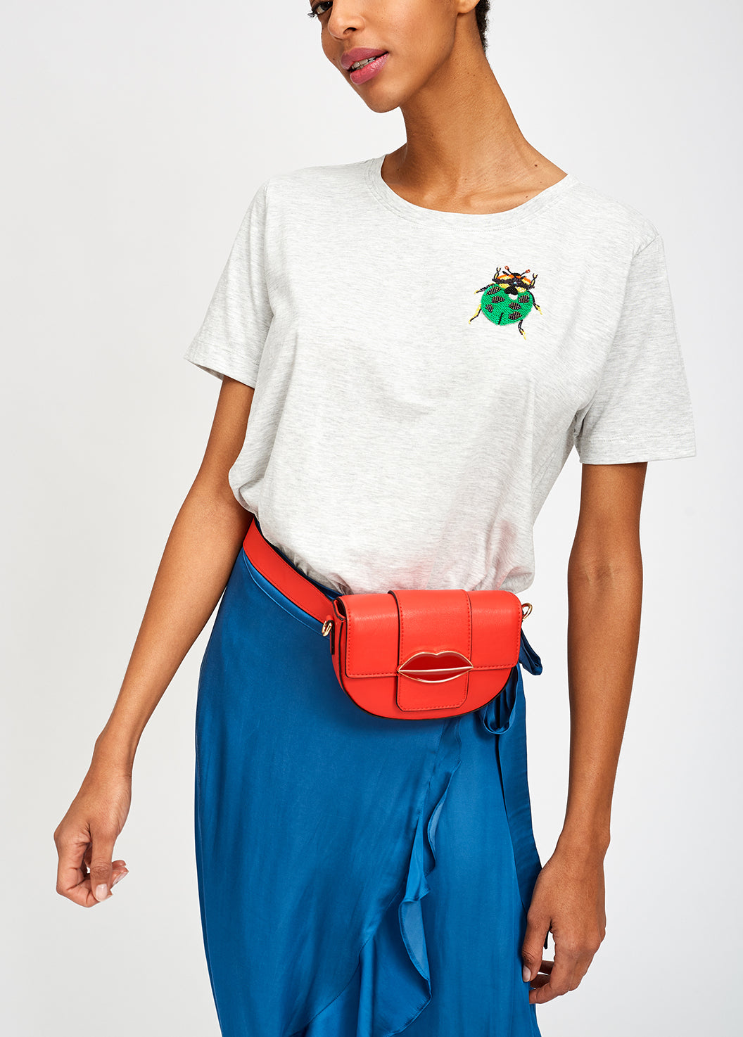 Blue wrap skirt with frills RE—SSENTIEL | Essentiel second hand