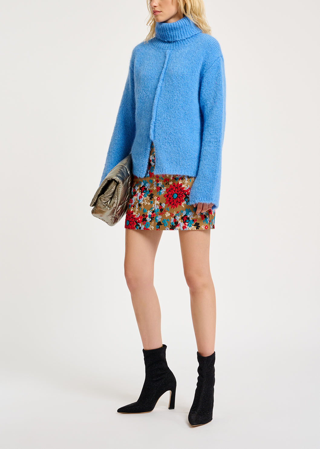 Blue mohair-blend turtleneck sweater RE—SSENTIEL | Essentiel second hand