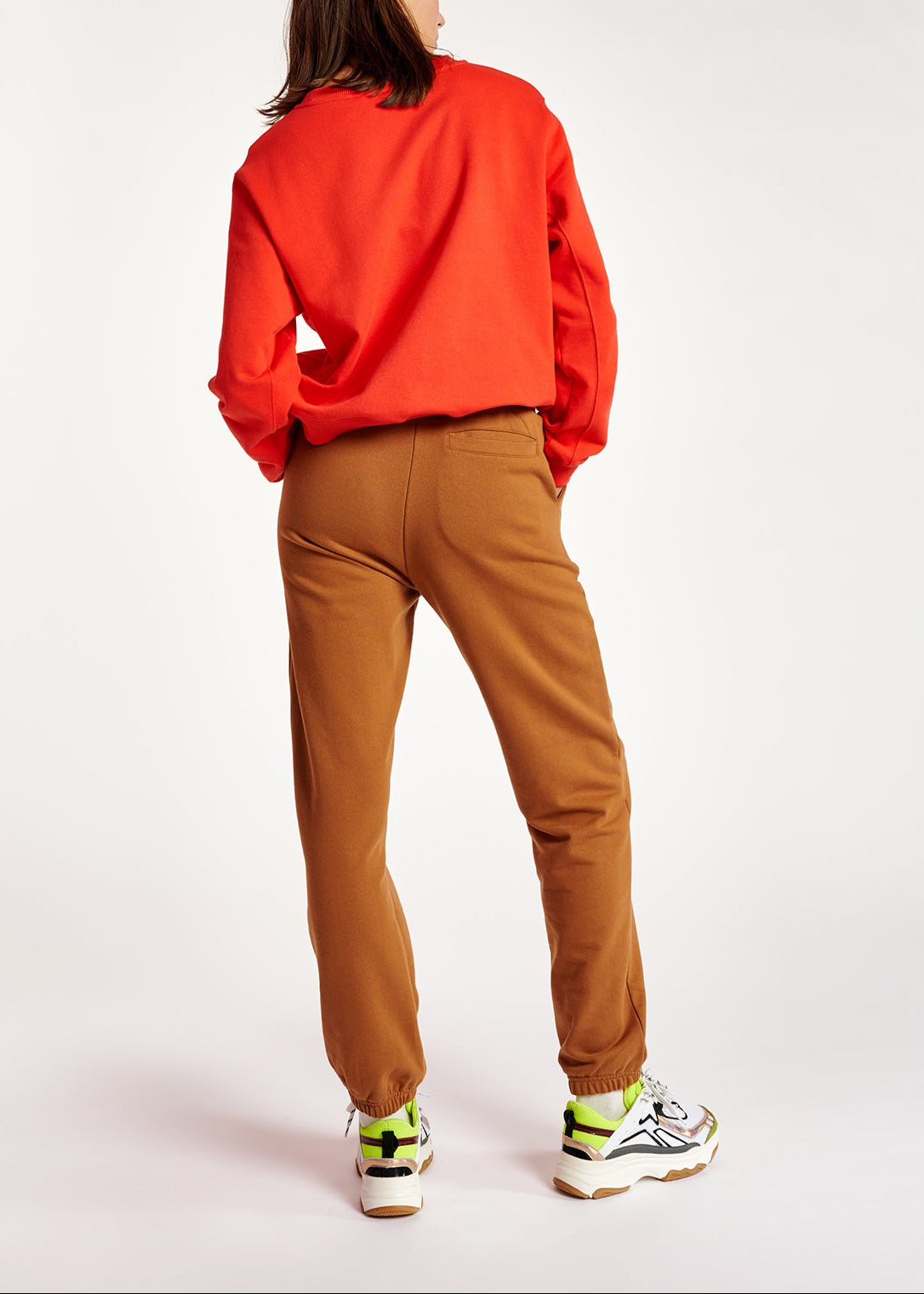 Brown organic cotton-jersey sweatpants RE—SSENTIEL | Essentiel second hand