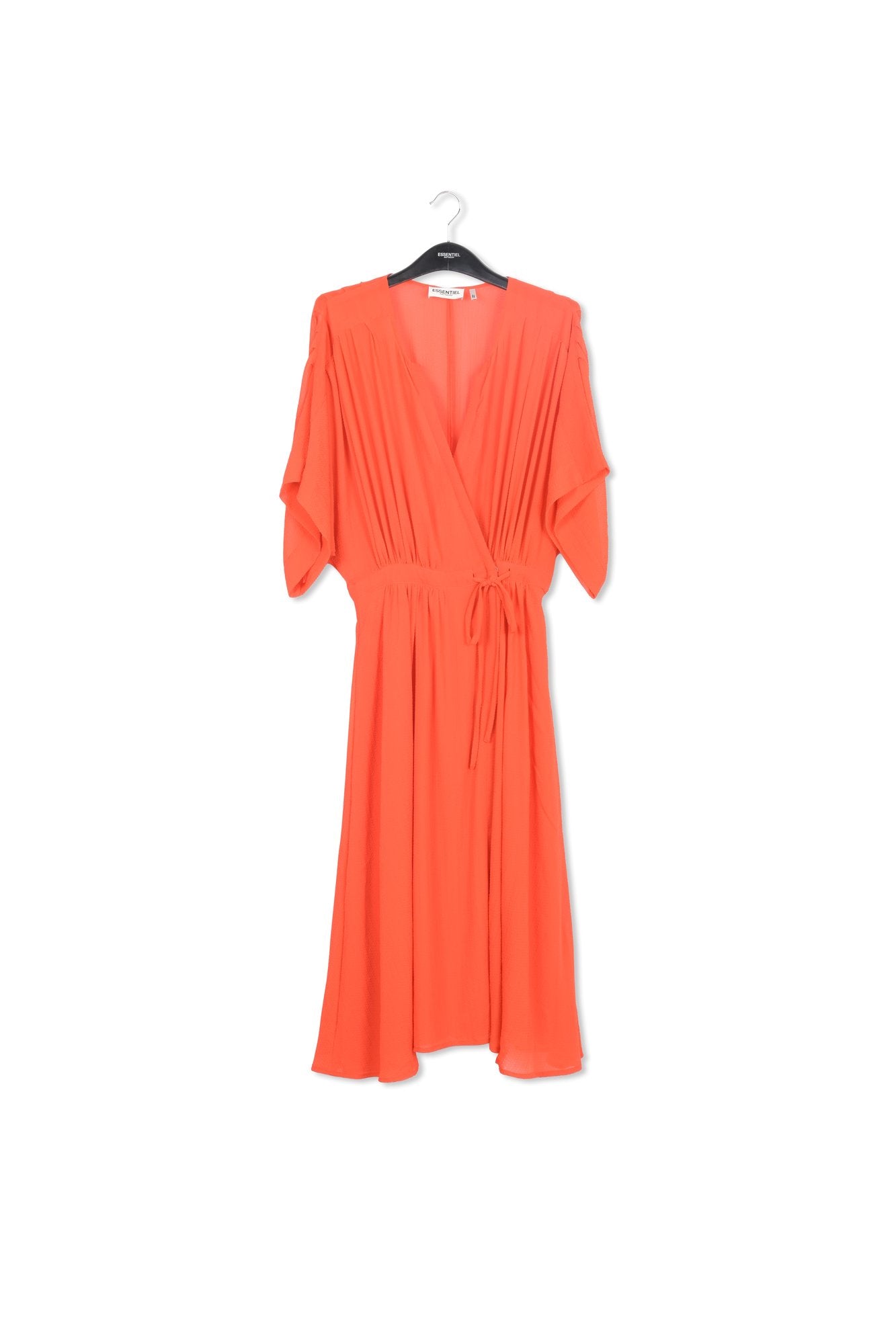 Red midi-length wrap dress RE—SSENTIEL | Essentiel second hand