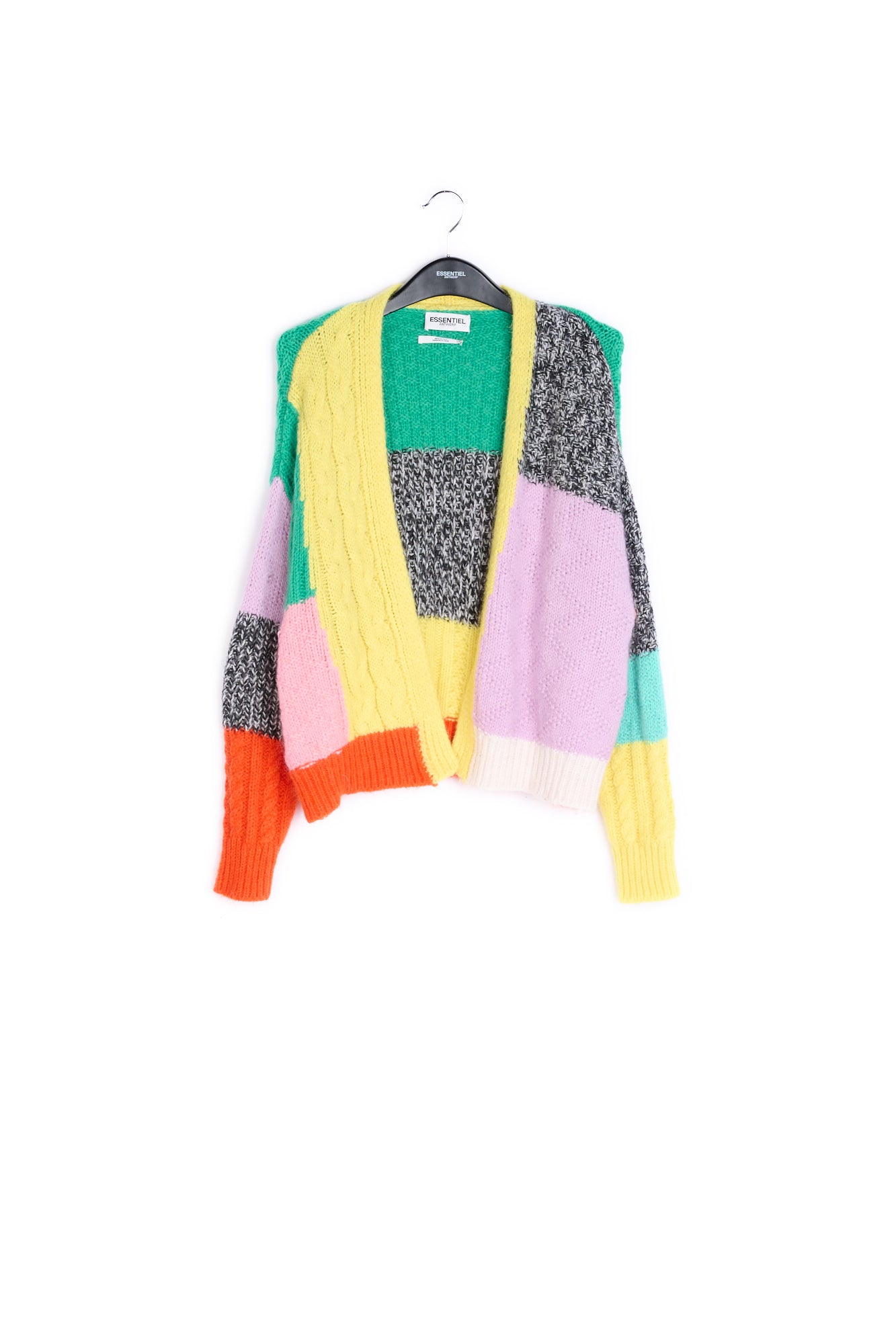 Colorful patchwork knit cardigan RE—SSENTIEL | Essentiel second hand