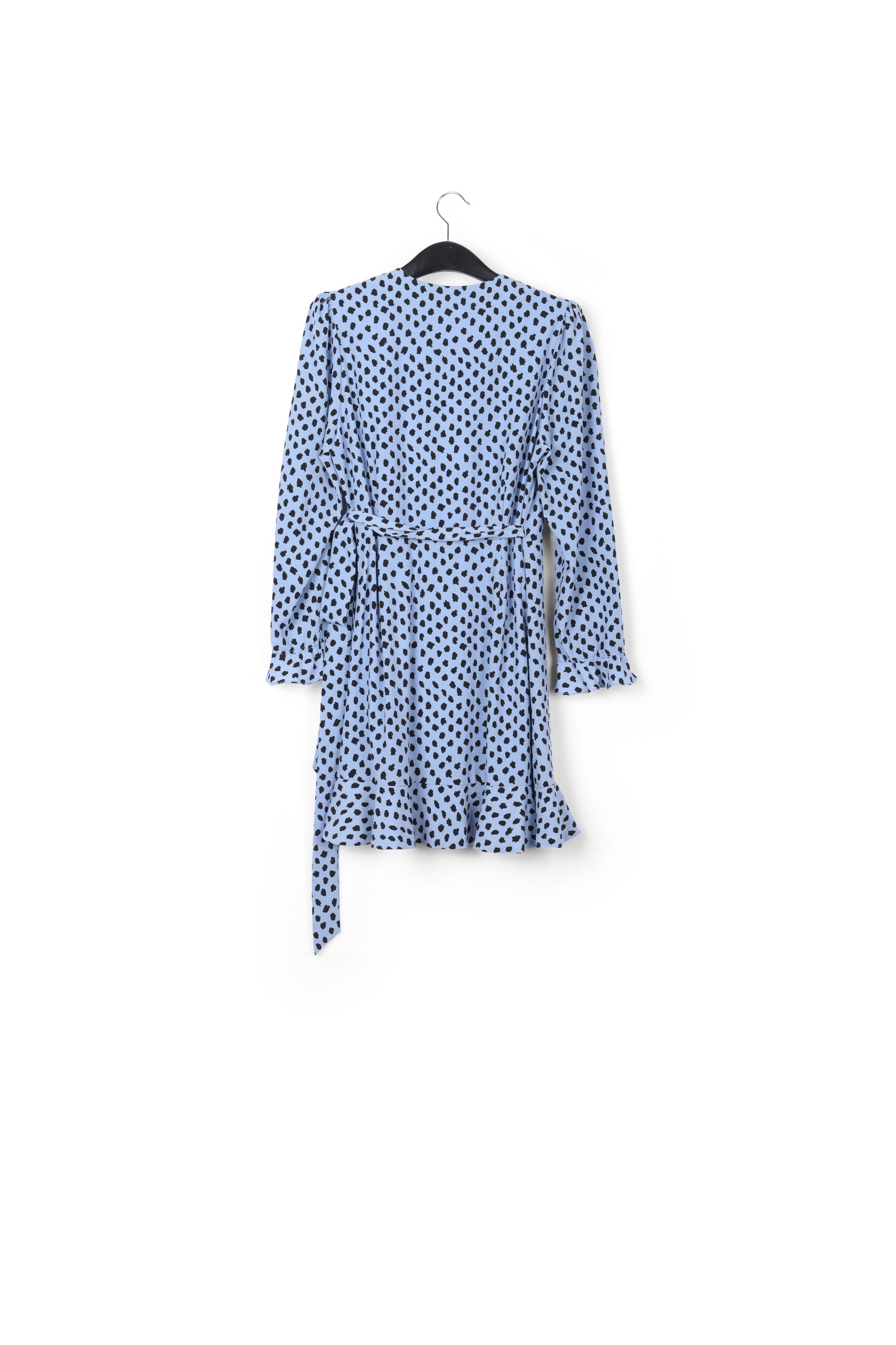 Light blue polka dot wrap mini dress RE—SSENTIEL | Essentiel second hand