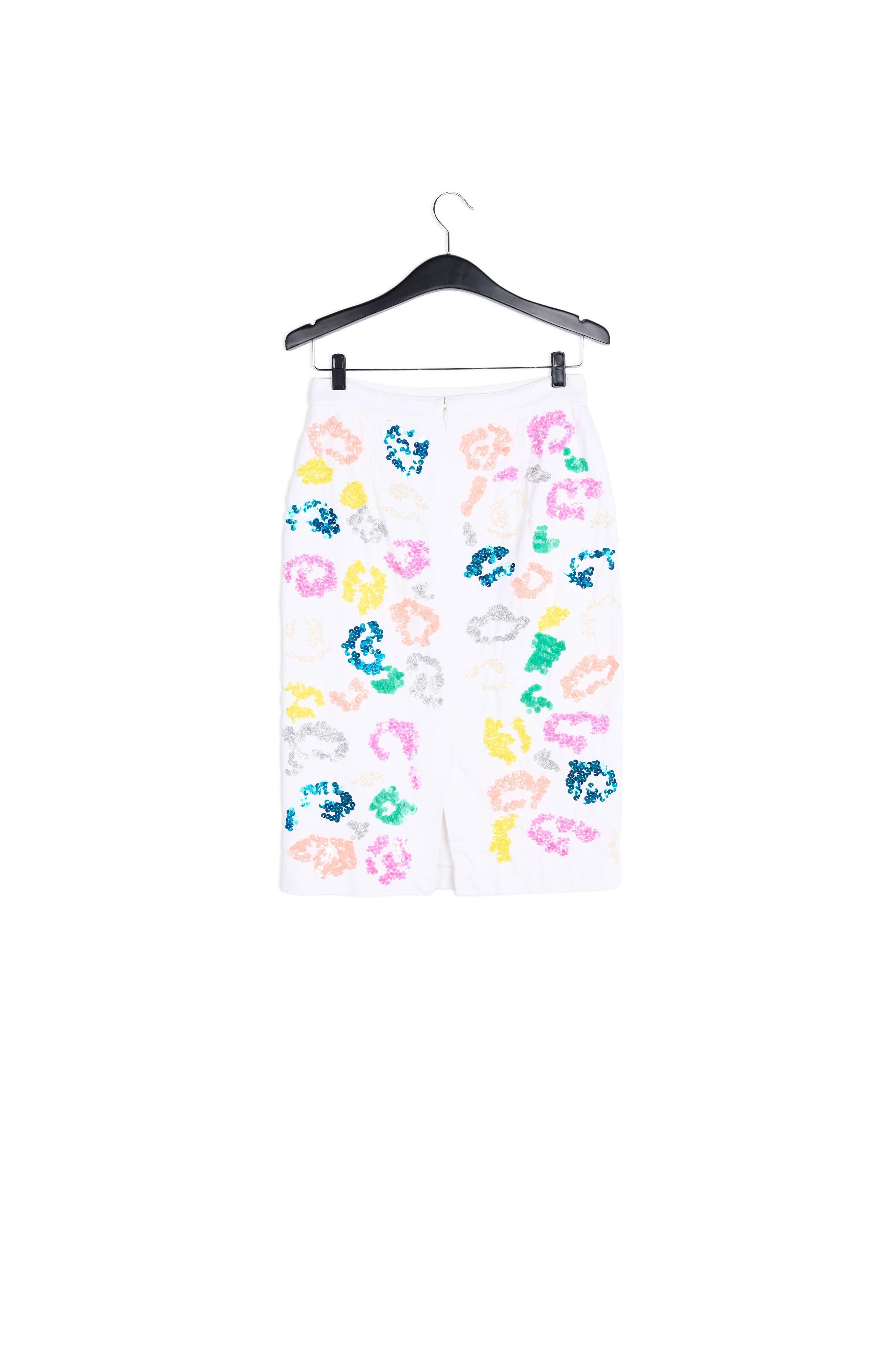 Off-white sequined leopard print pencil skirt RE—SSENTIEL | Essentiel second hand
