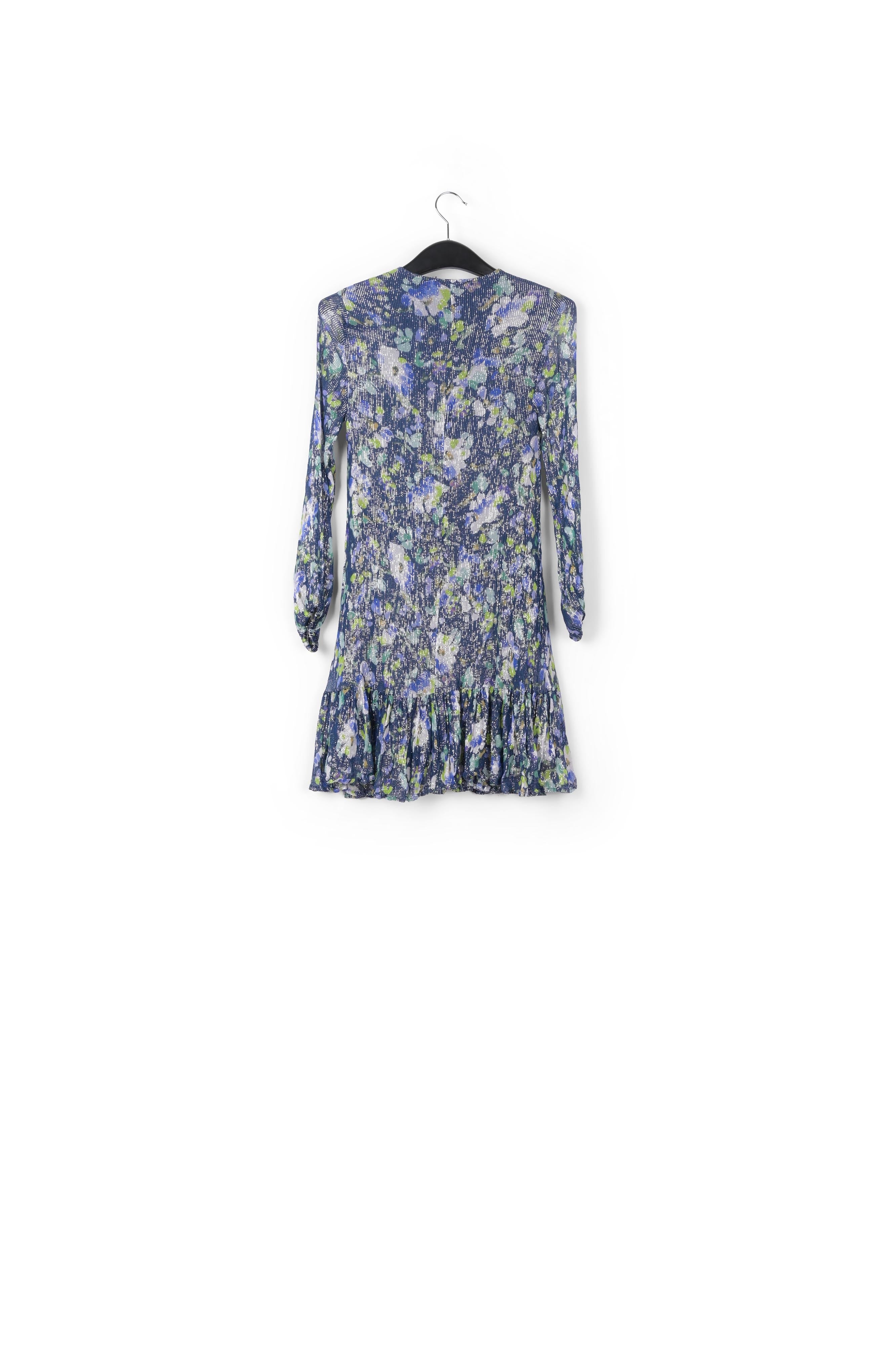 Dark blue floral-print a-line dress RE—SSENTIEL | Essentiel second hand