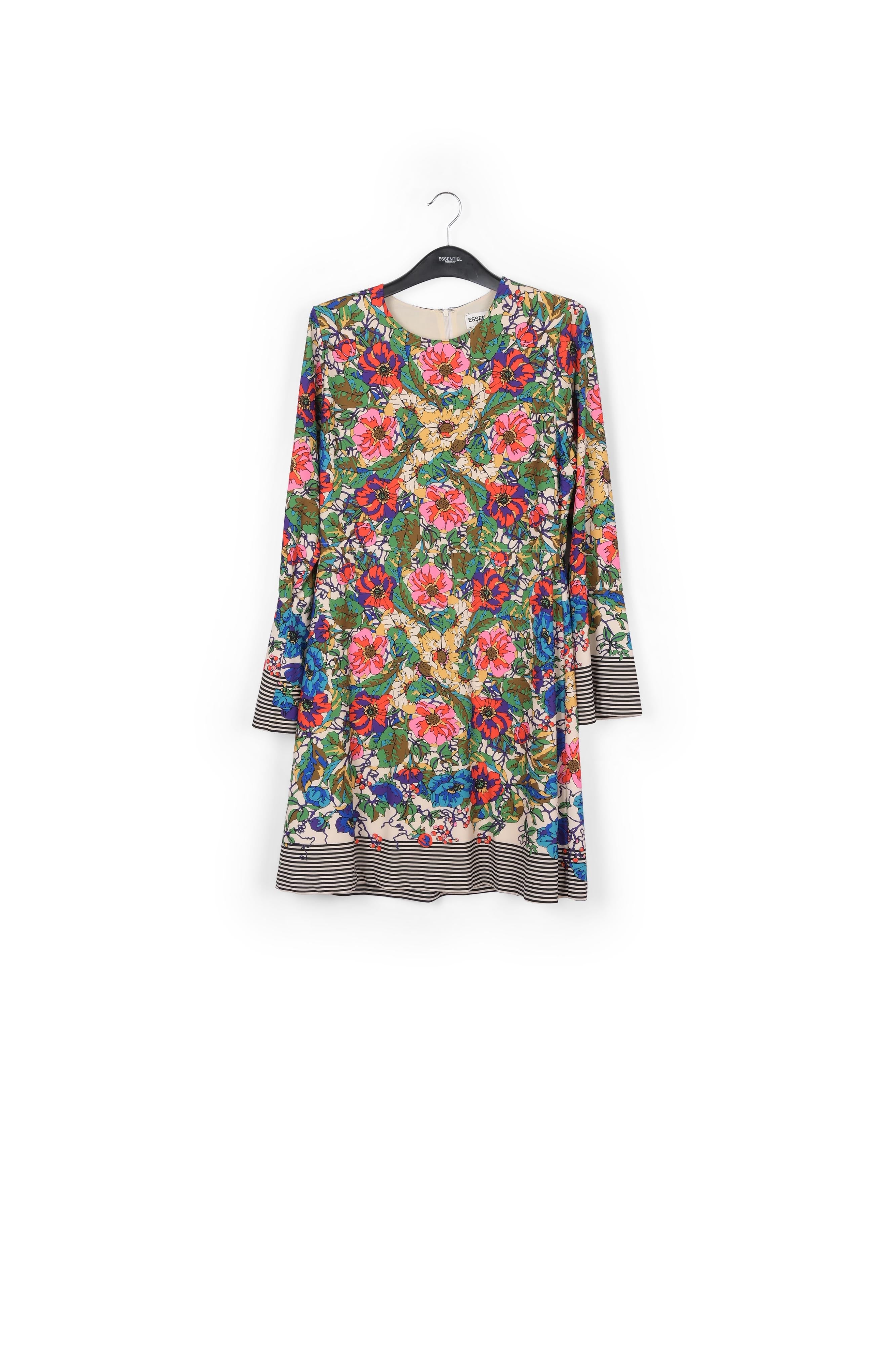 Mini robe écrue à rayures et à fleurs RE—SSENTIEL | Essentiel second hand