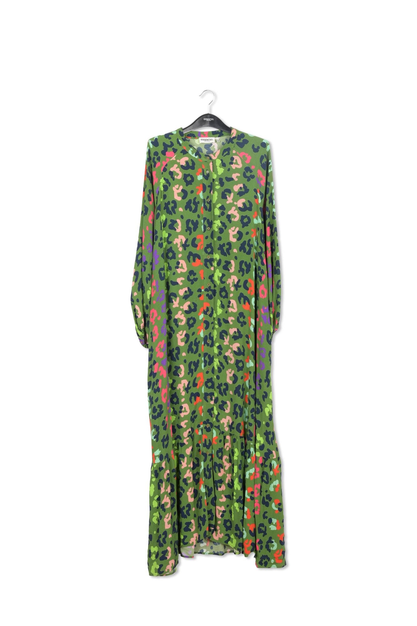 Green leopard print maxi dress RE—SSENTIEL | Essentiel second hand