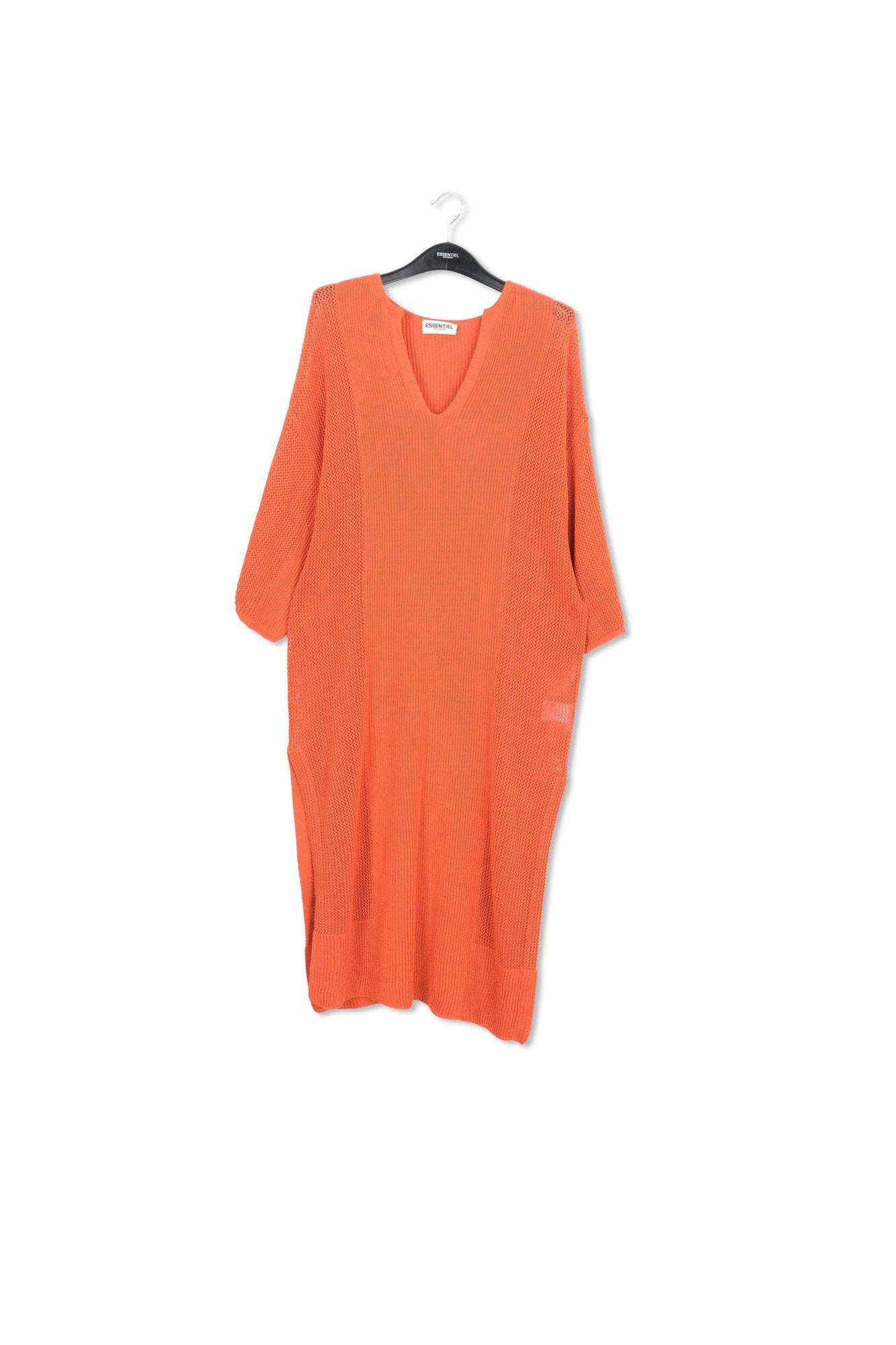 Orange loose-fit knit kaftan dress RE—SSENTIEL | Essentiel second hand