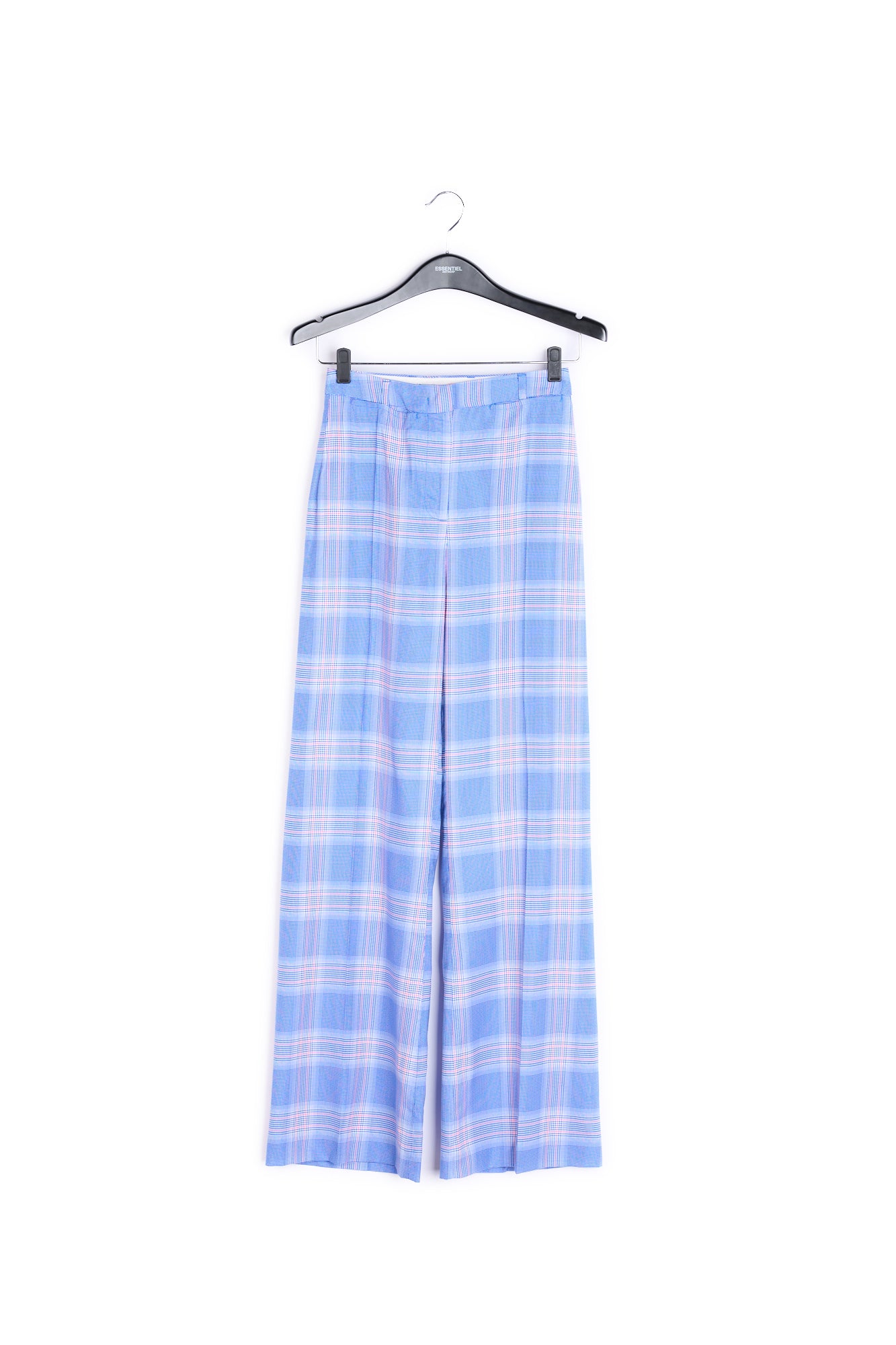 Blue plaid wide-leg pants RE—SSENTIEL | Essentiel second hand