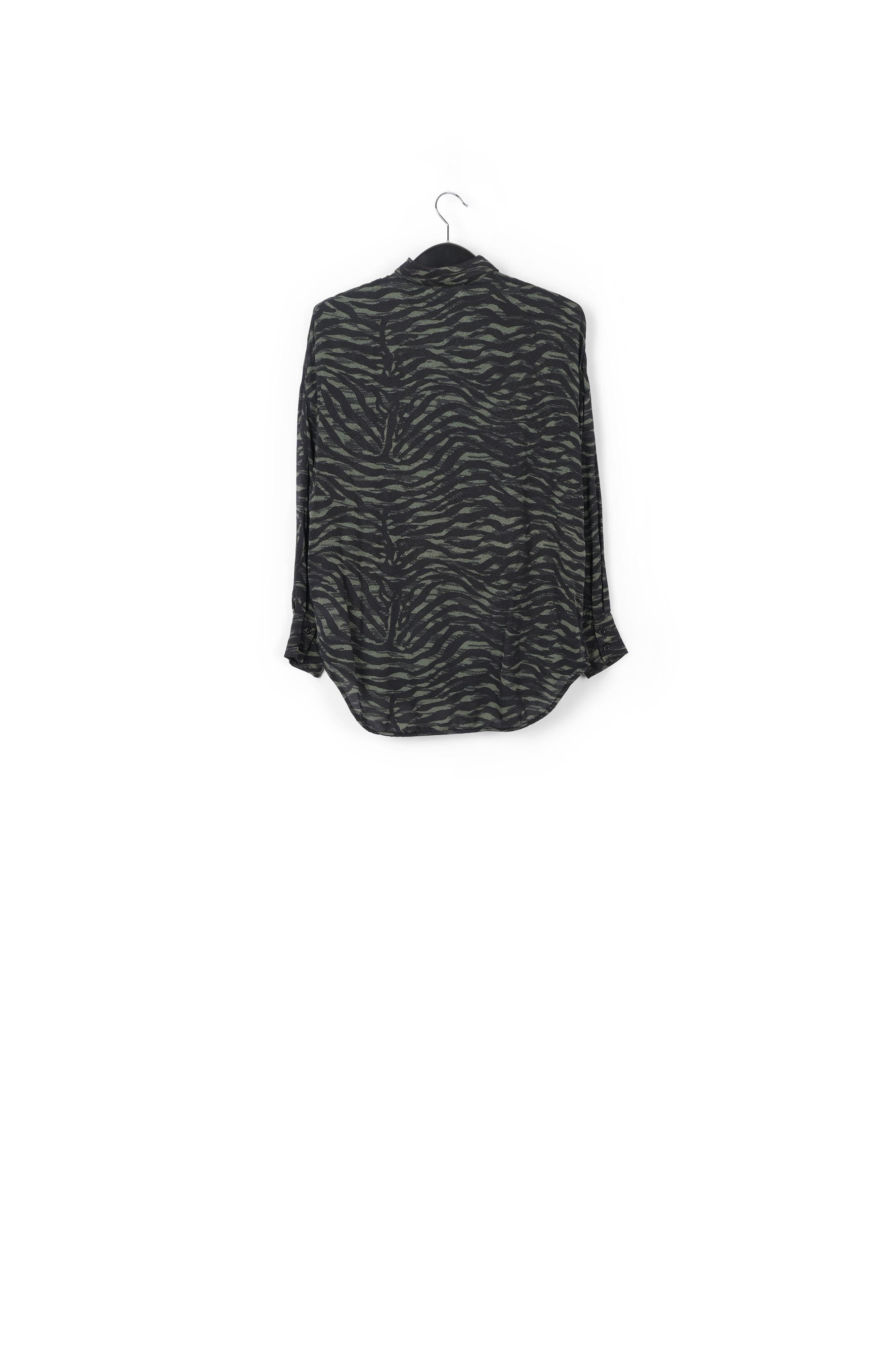 Chemise oversize zébrée verte et noire RE—SSENTIEL | Essentiel second hand