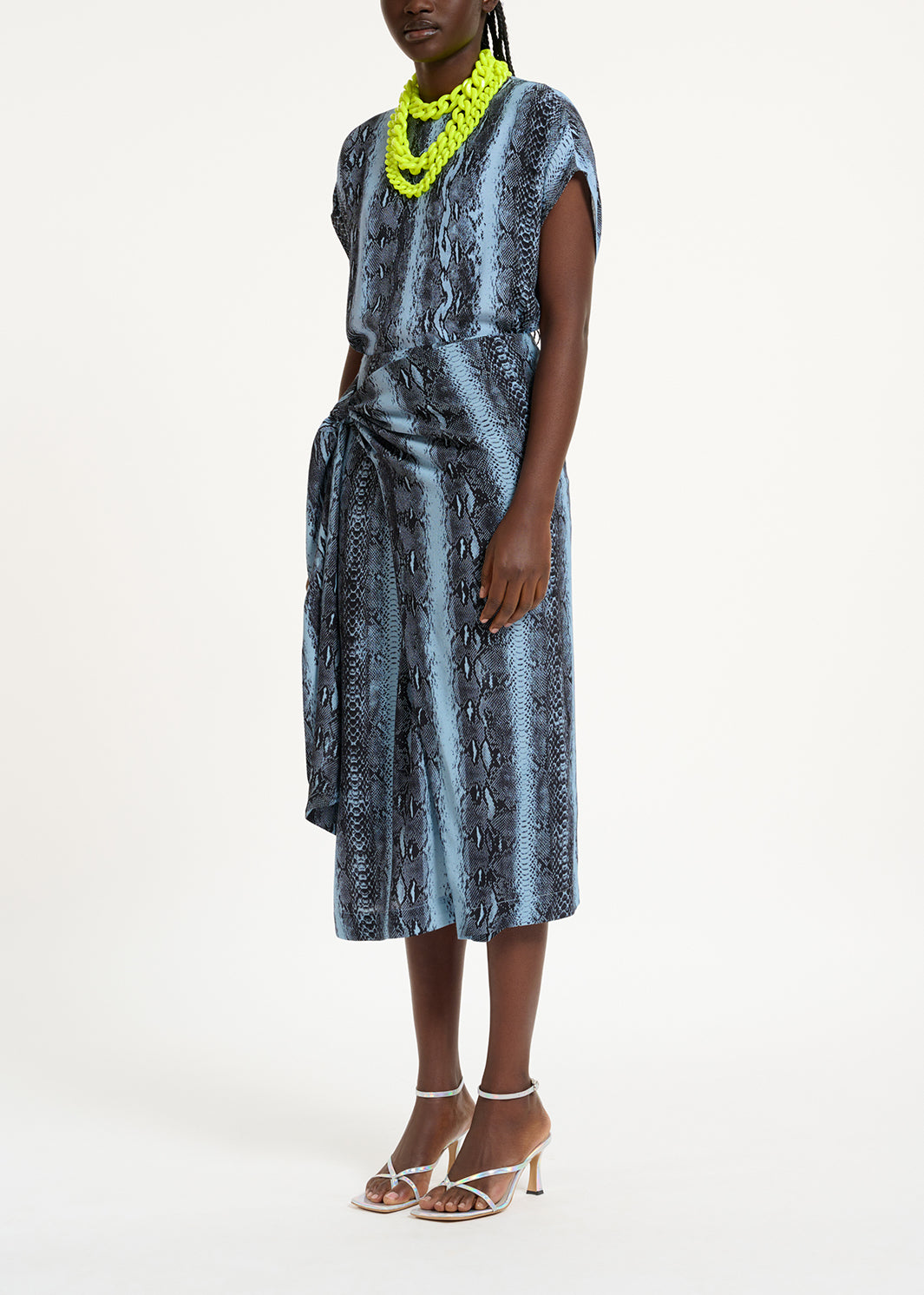 Top à  manches courtes imprimé serpent noir et bleu RE—SSENTIEL | Essentiel second hand