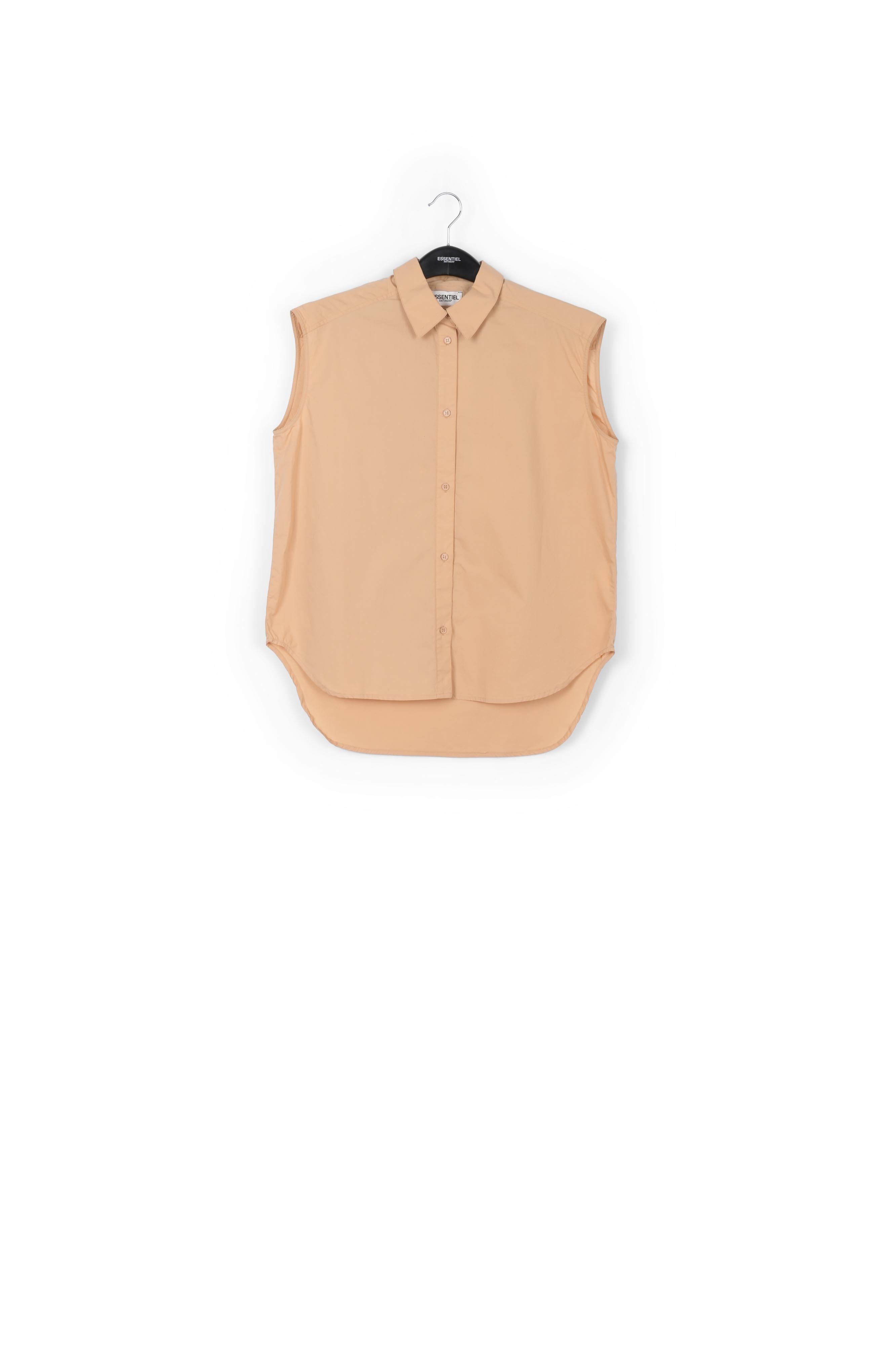 Beige sleeveless cotton shirt RE—SSENTIEL | Essentiel second hand
