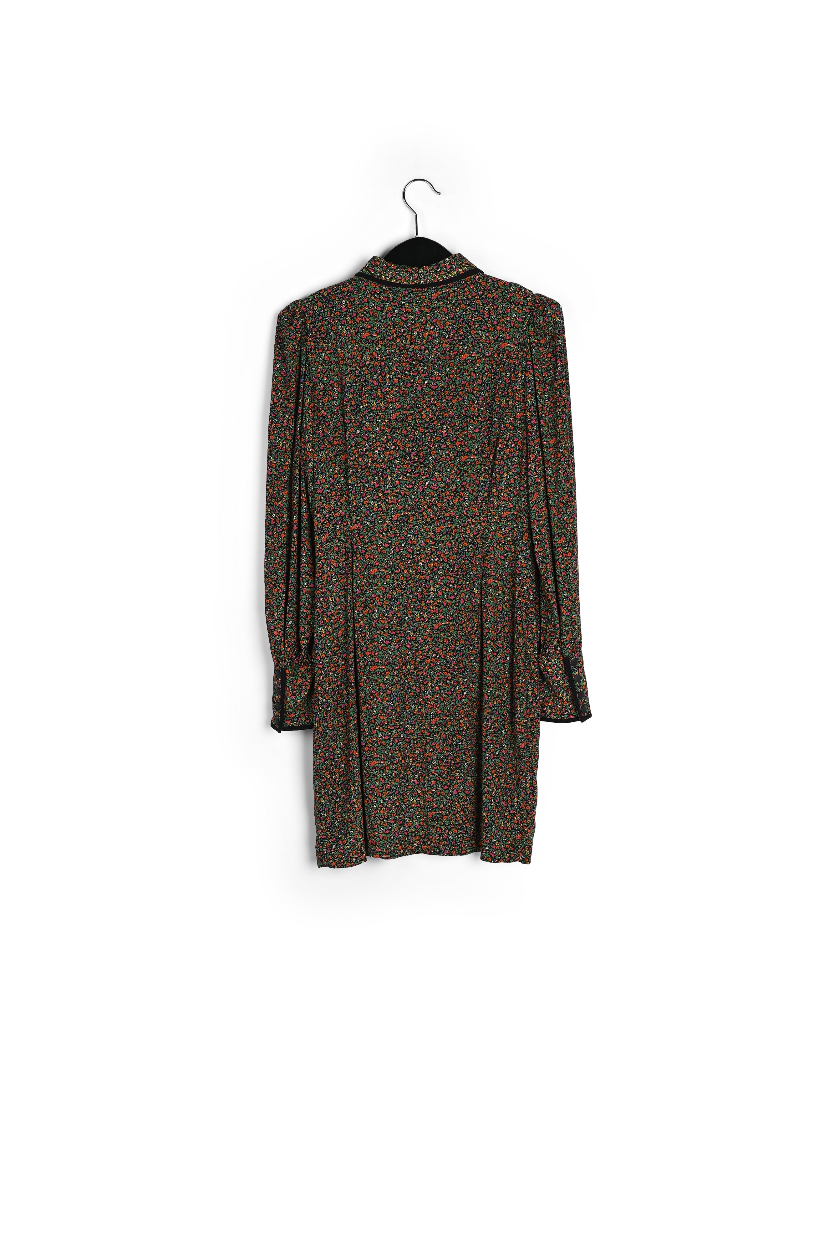 Midi-jurk met kaki en oranje bloemenprint RE—SSENTIEL | Essentiel second hand