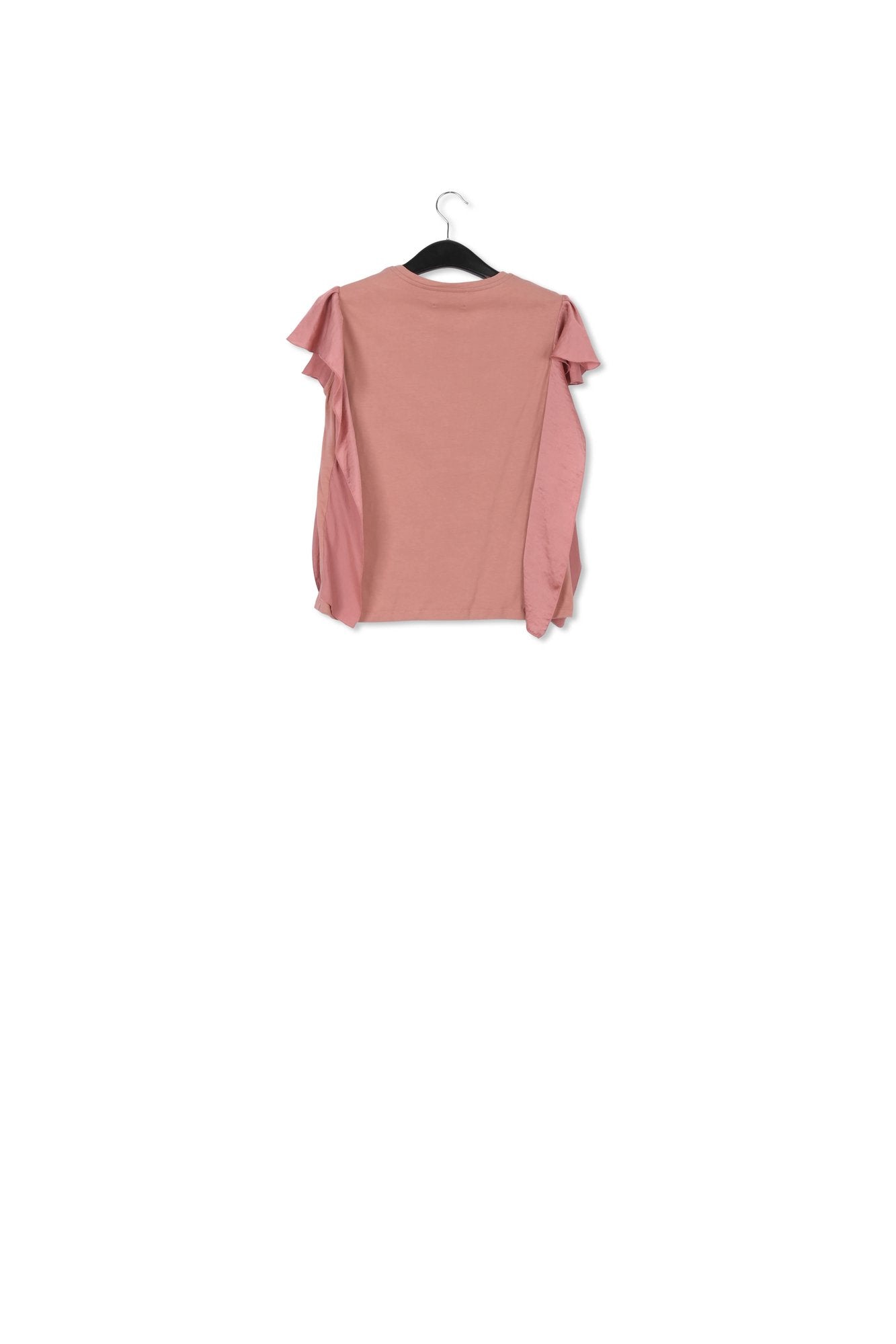 Lilac cotton-jersey t-shirt with satin sleeves RE—SSENTIEL | Essentiel second hand