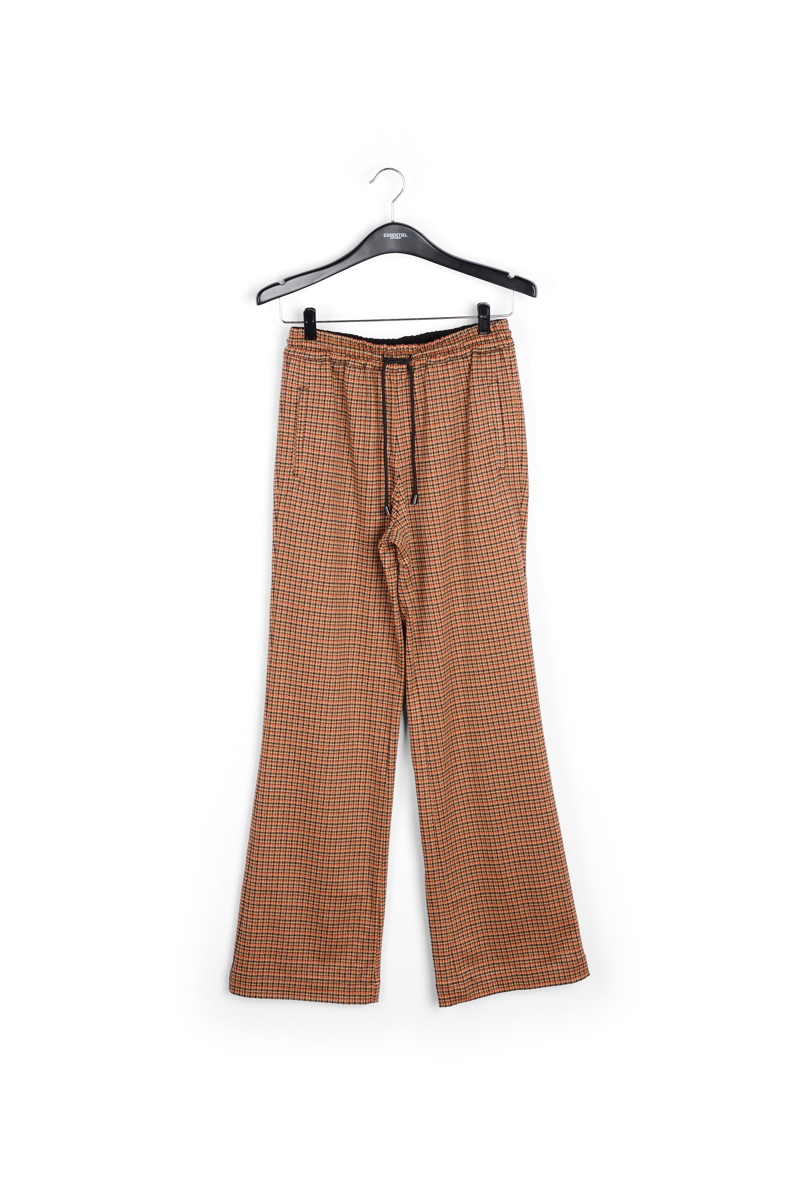 Off-white and orange houndstooth motif pants RE—SSENTIEL | Essentiel second hand