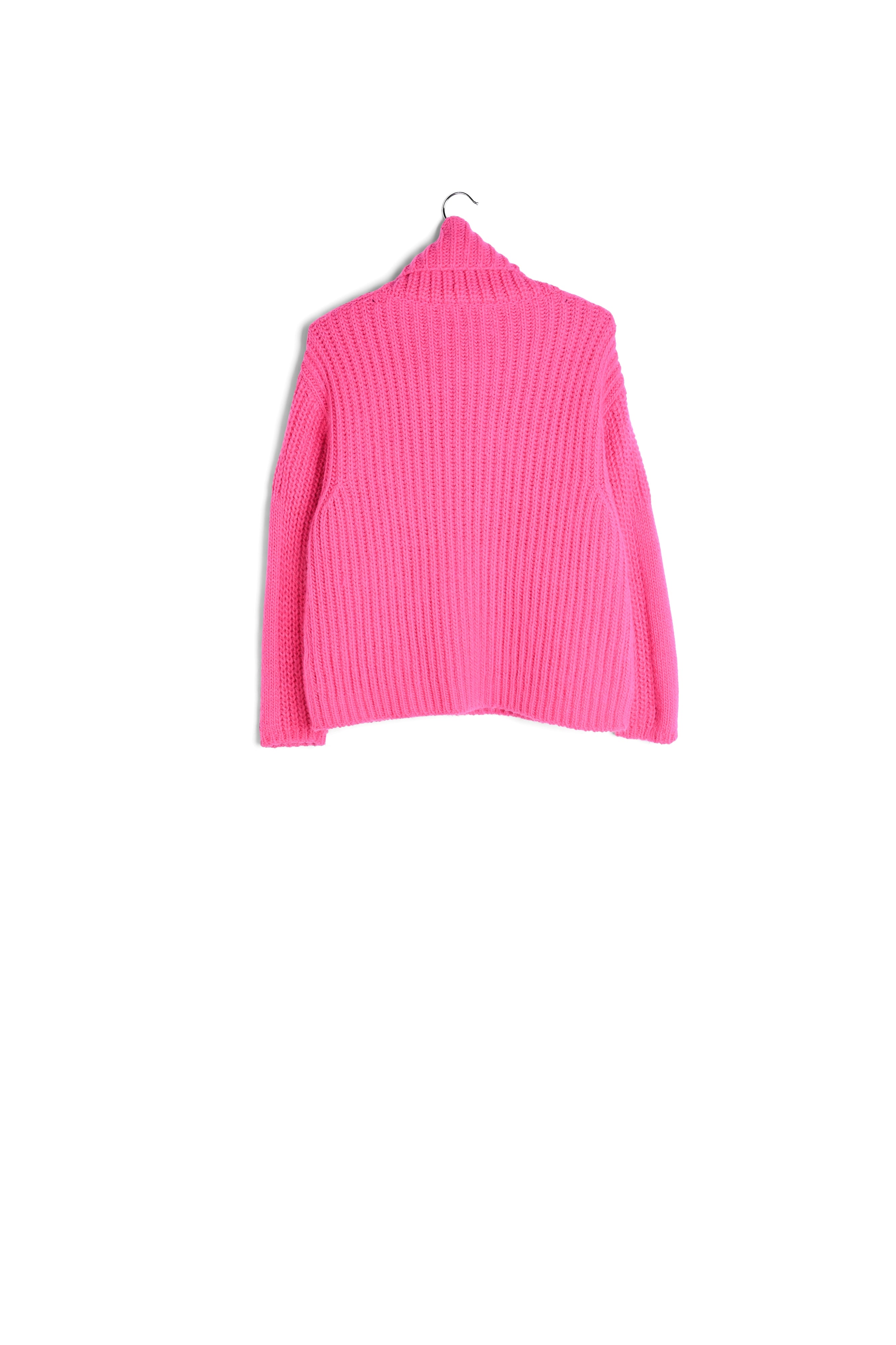 Pink chunky ribbed turtleneck sweater RE—SSENTIEL | Essentiel second hand