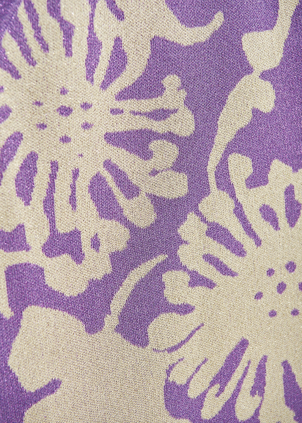 Beige and purple jacquard-knit lurex halterneck top RE—SSENTIEL | Essentiel second hand