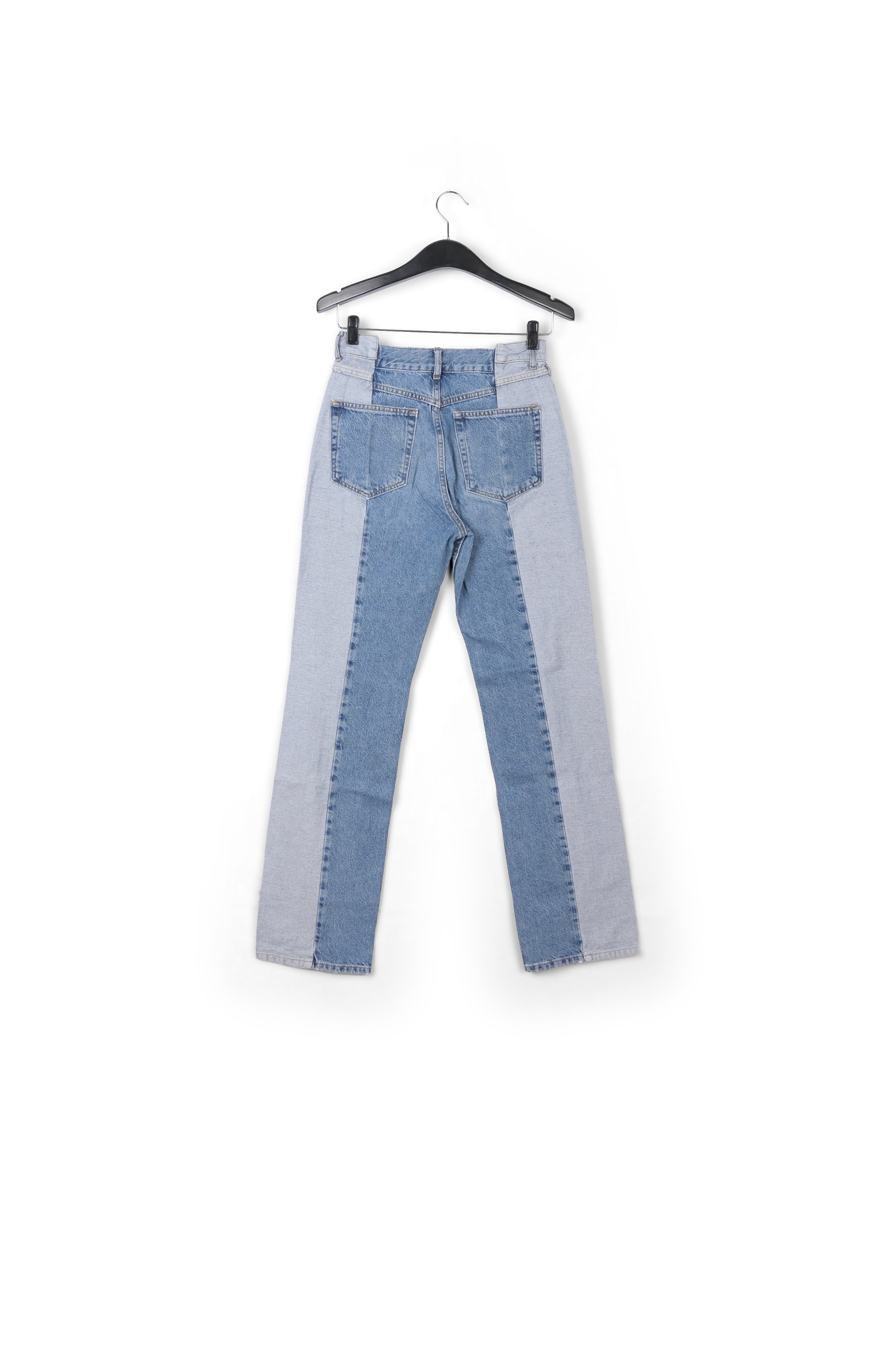 Blue denim straight-leg jeans with inside-out look RE—SSENTIEL | Essentiel second hand