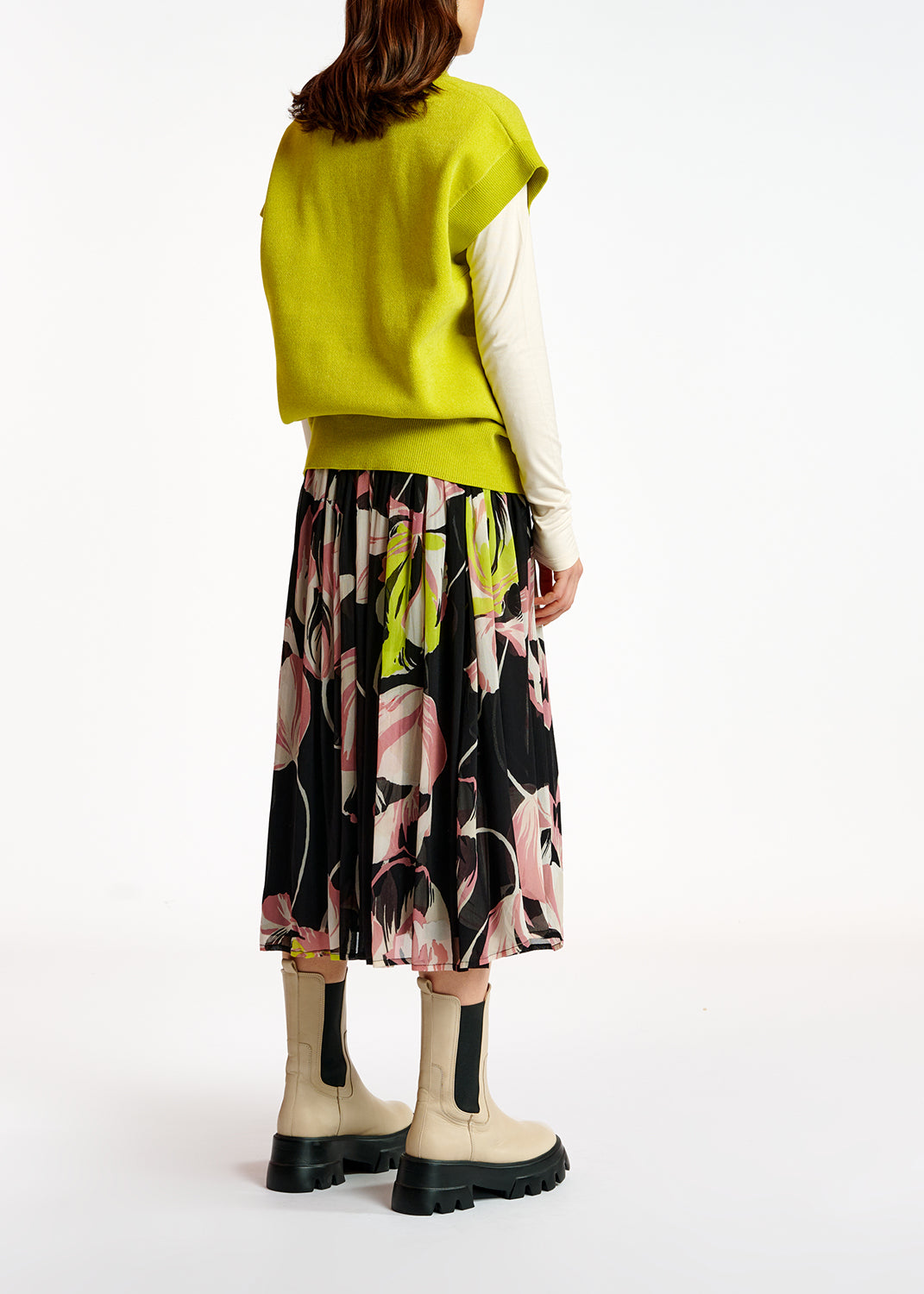 Black floral-print maxi skirt RE—SSENTIEL | Essentiel second hand