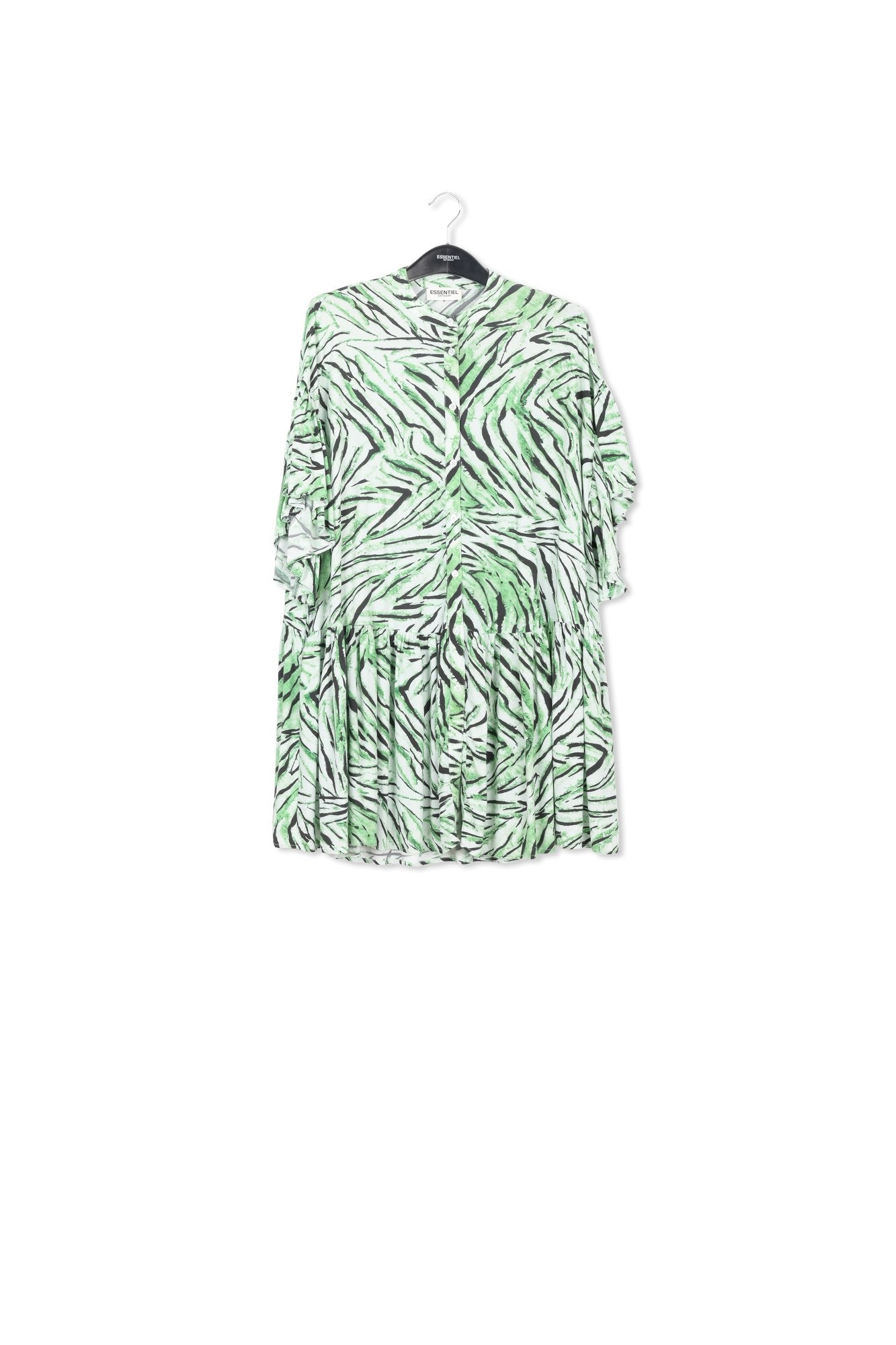 Mini robe vert menthe à  imprimé tigre RE—SSENTIEL | Essentiel second hand