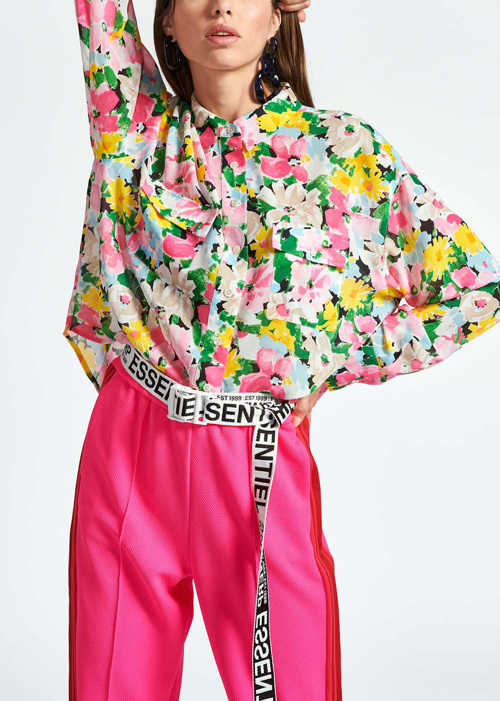 Multicolored floral-print shirt RE—SSENTIEL | Essentiel second hand