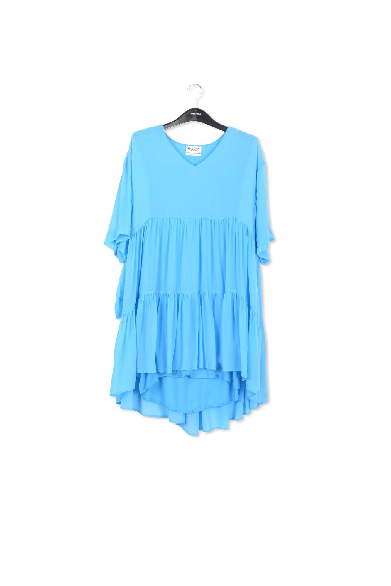 Blauwe mini-jurk met volants RE—SSENTIEL | Essentiel second hand