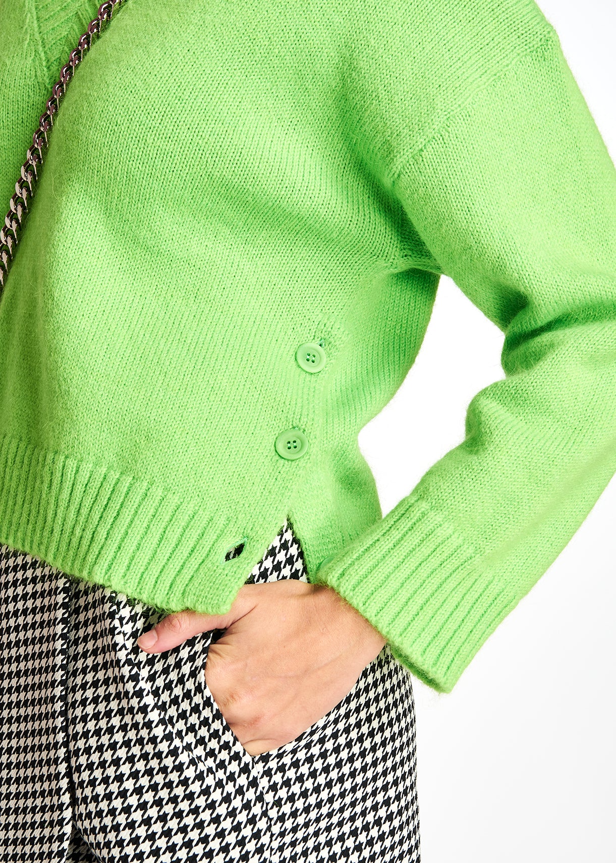 Pull vert en tricot coupe carrée RE—SSENTIEL | Essentiel second hand
