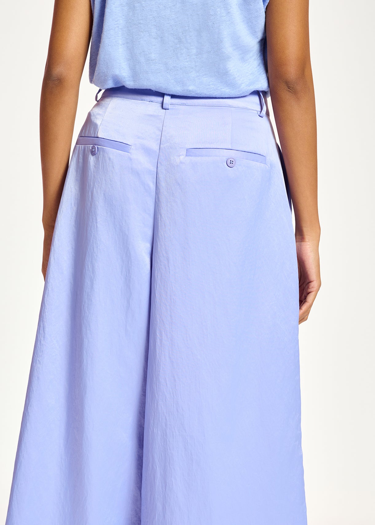 Blue wide-leg satin pants RE—SSENTIEL | Essentiel second hand