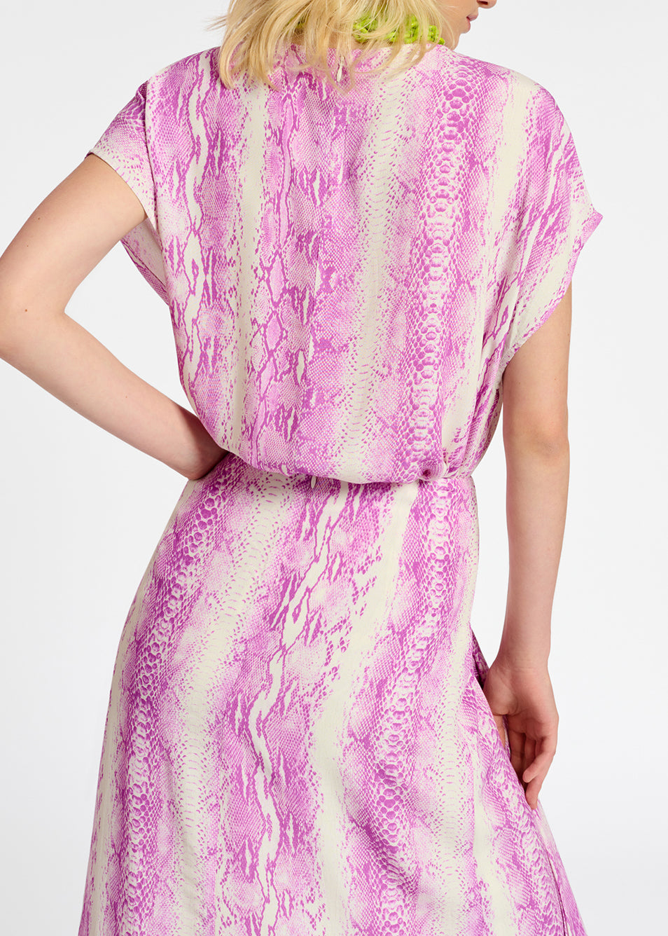 White and purple snake-print midi skirt RE—SSENTIEL | Essentiel second hand