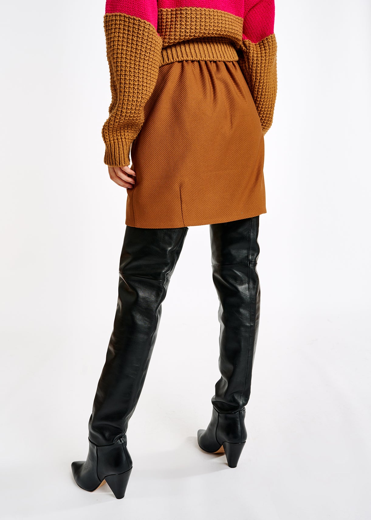 Mini jupe portefeuille camel RE—SSENTIEL | Essentiel second hand