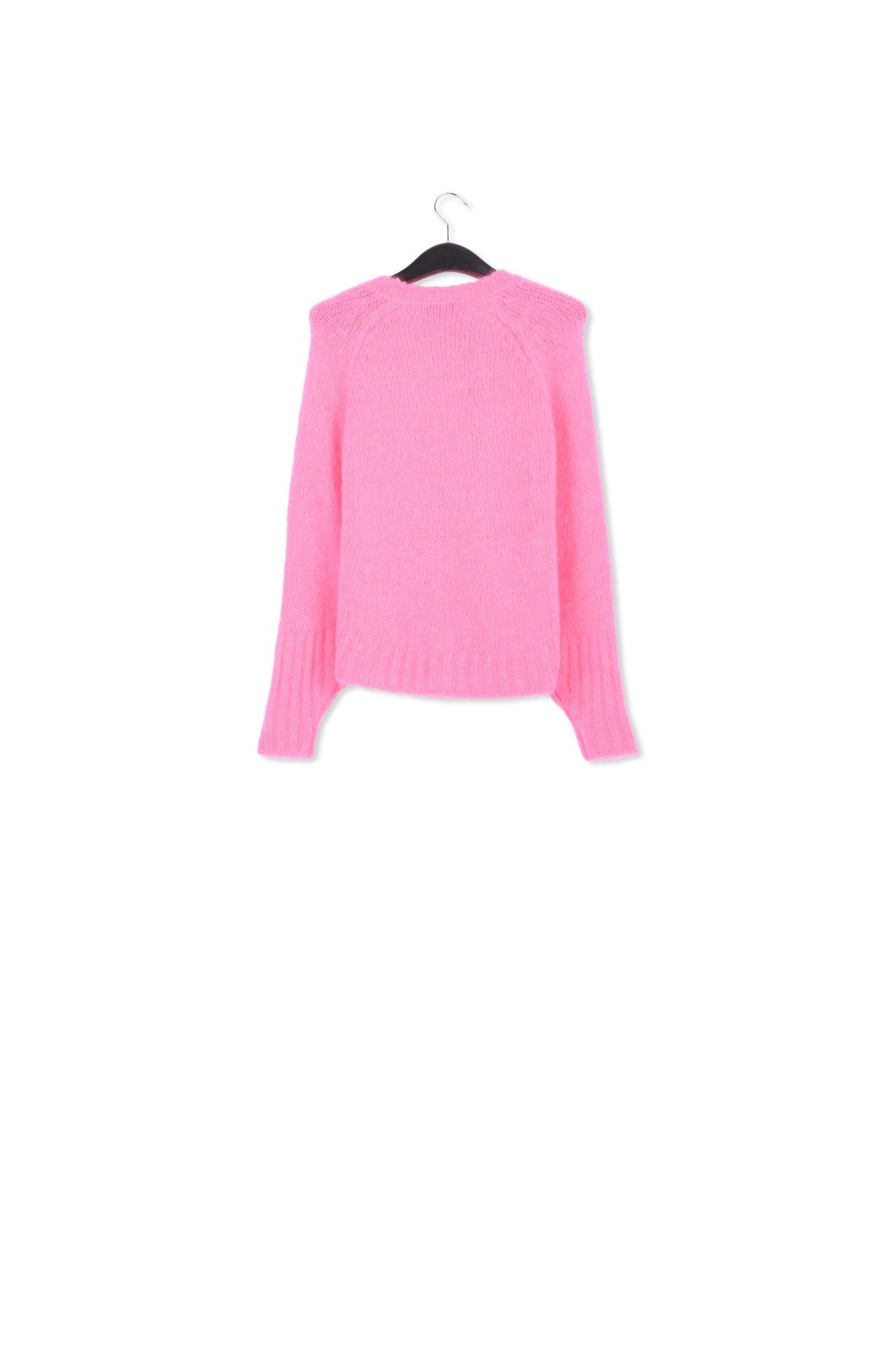 Neon pink knit sweater with cape effect RE—SSENTIEL | Essentiel second hand