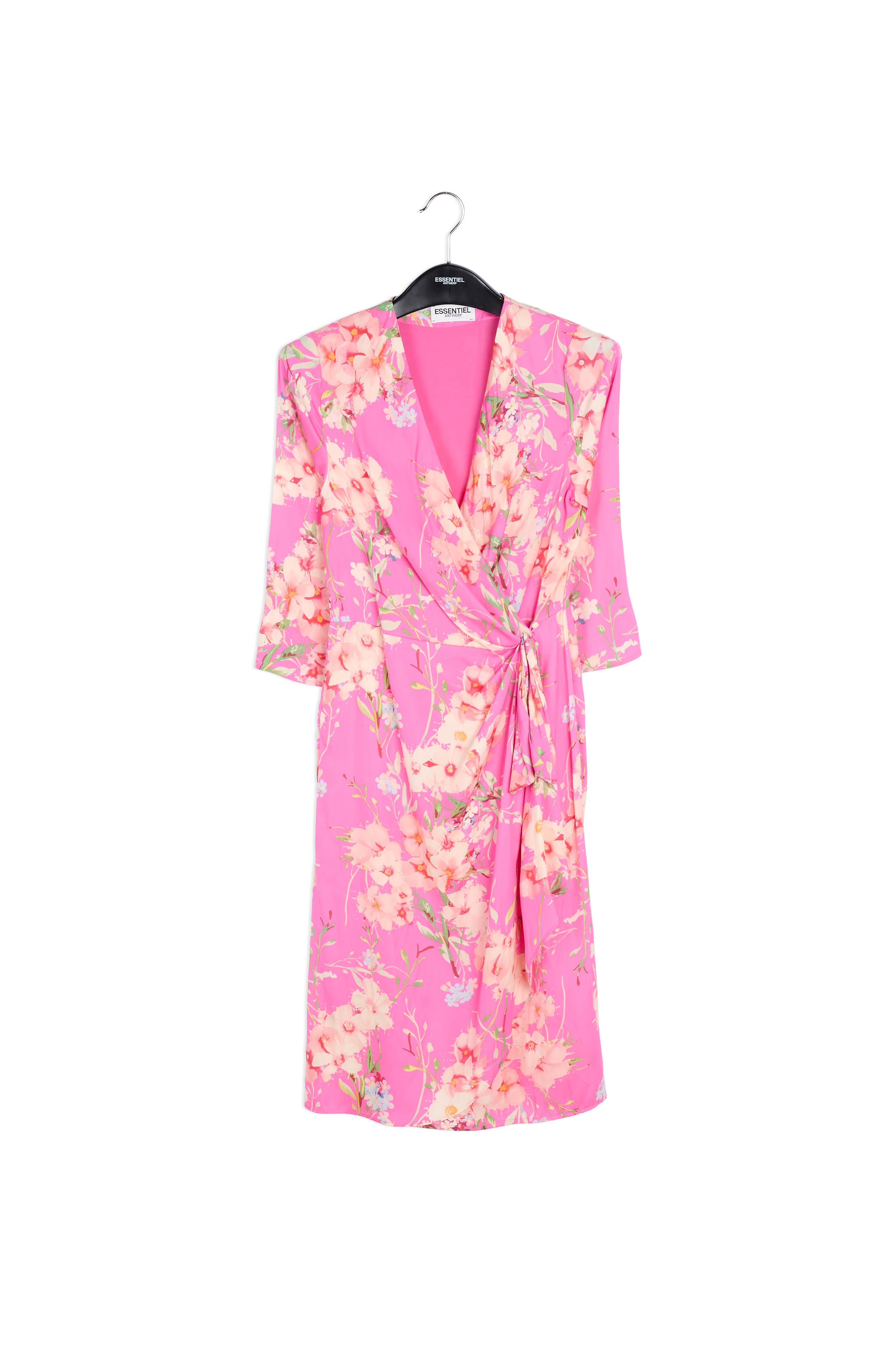 Khaki floral wrap dress RE—SSENTIEL | Essentiel second hand