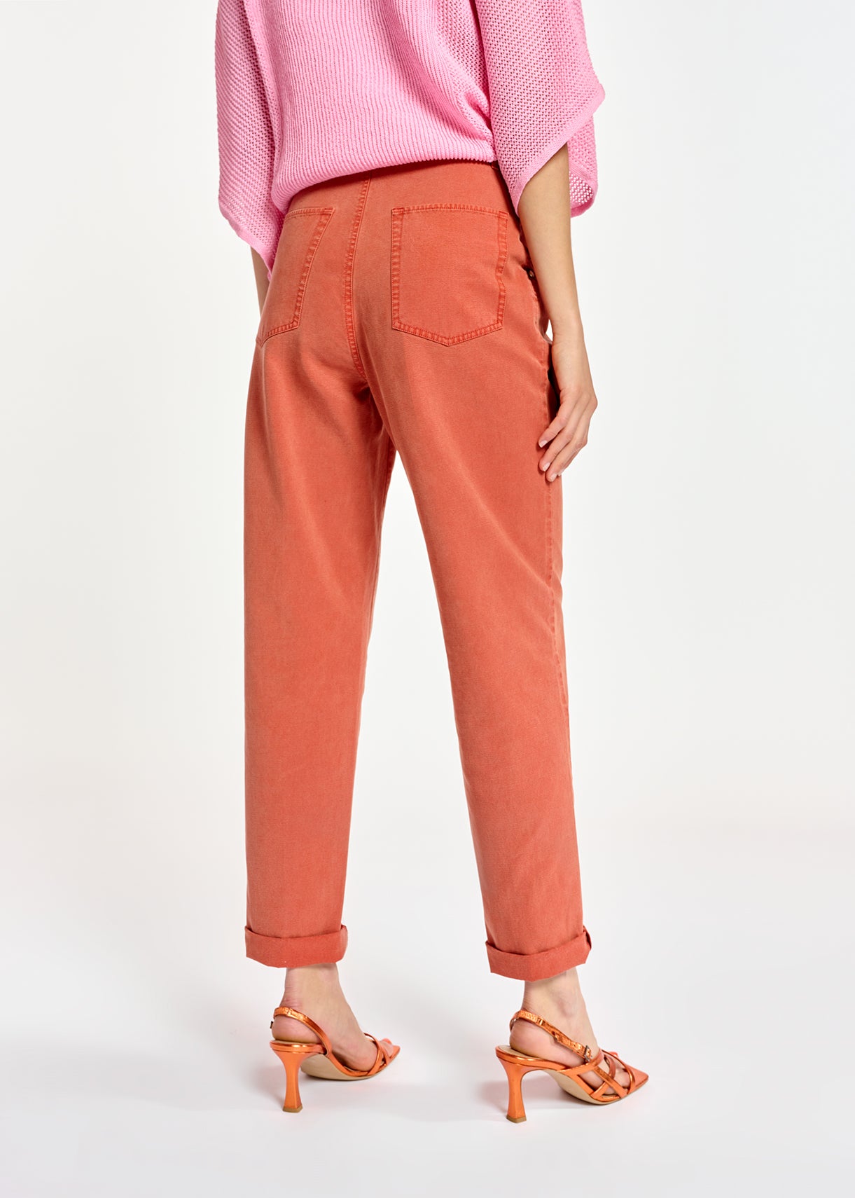 Jean fuselé orange foncé à taille haute RE—SSENTIEL | Essentiel second hand