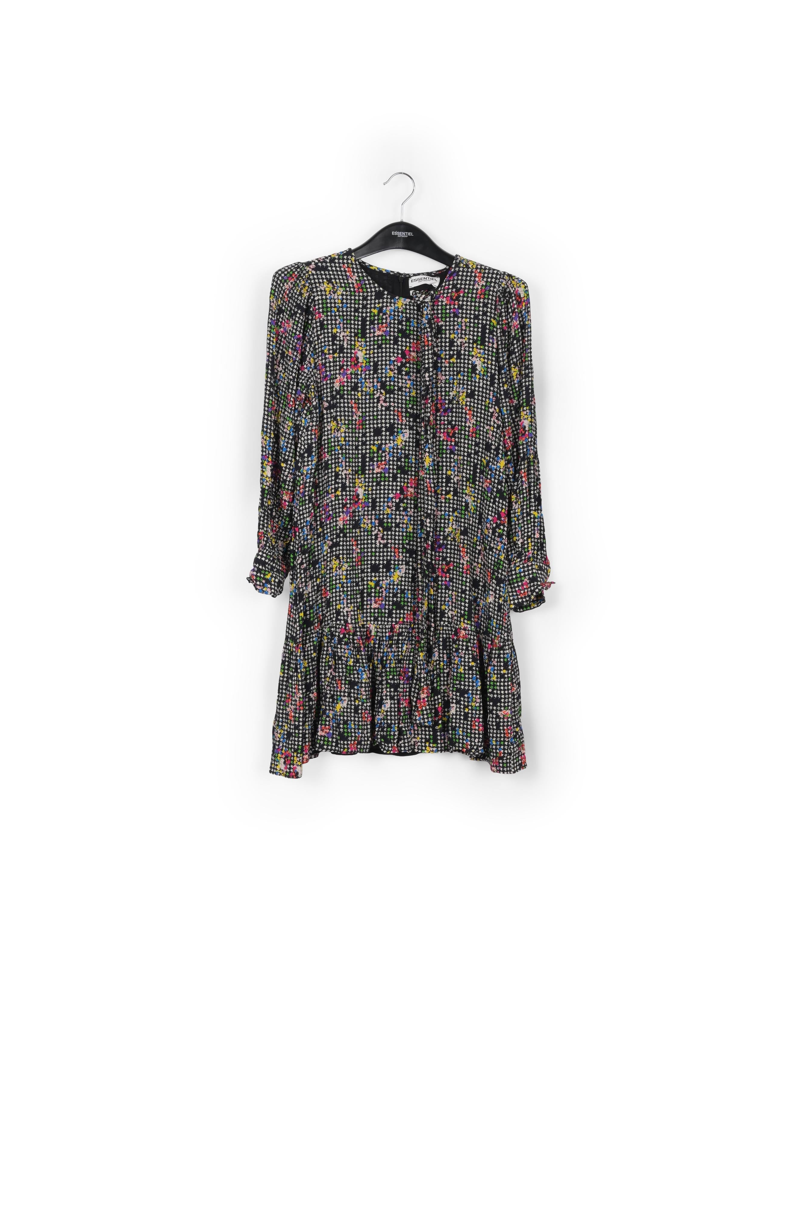 Black and white ruffled hem mini dress RE—SSENTIEL | Essentiel second hand